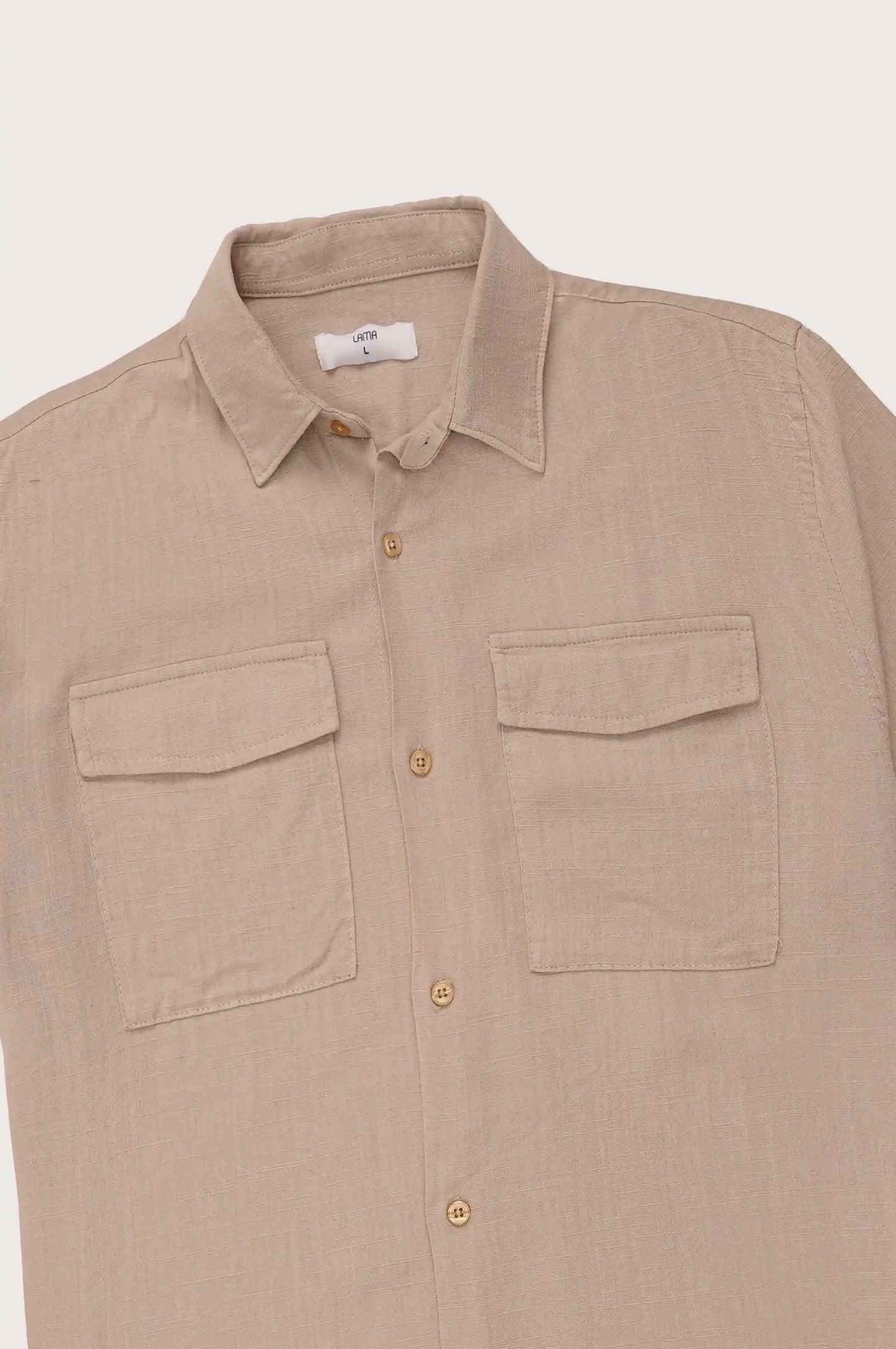 Beige Button Down Shirt