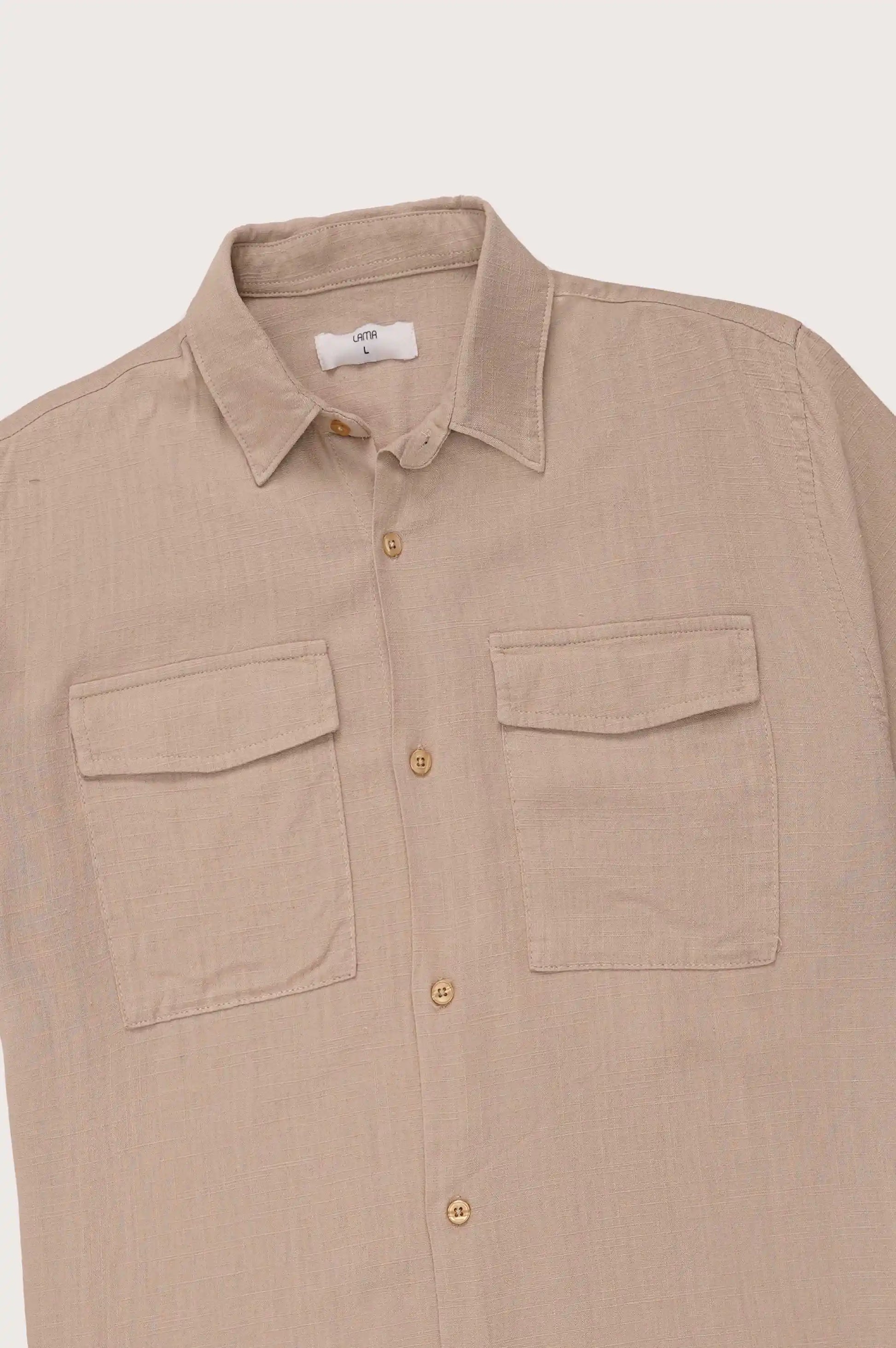 Beige Button Down Shirt