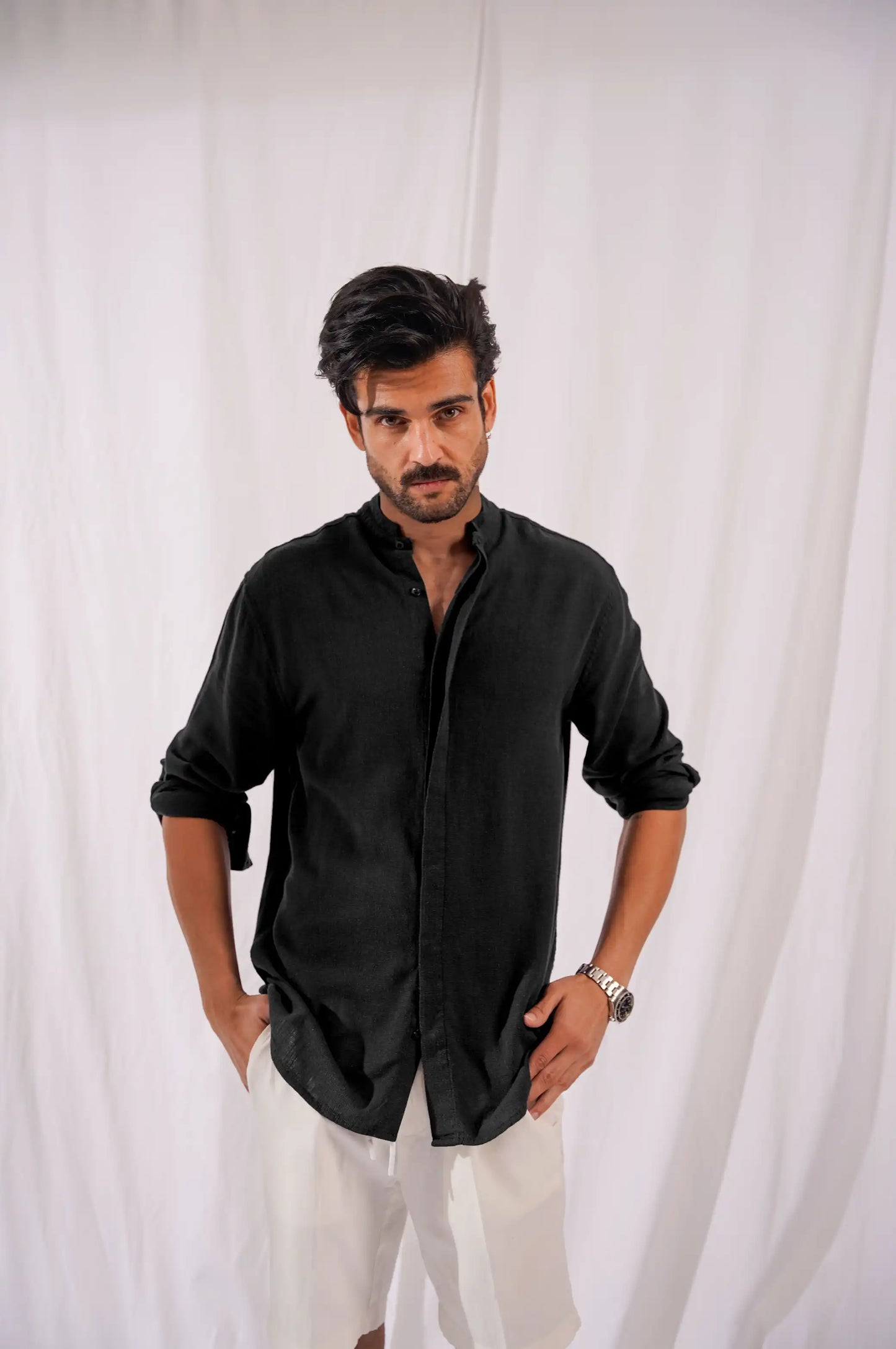 BLACK BUTTON DOWN SHIRT
