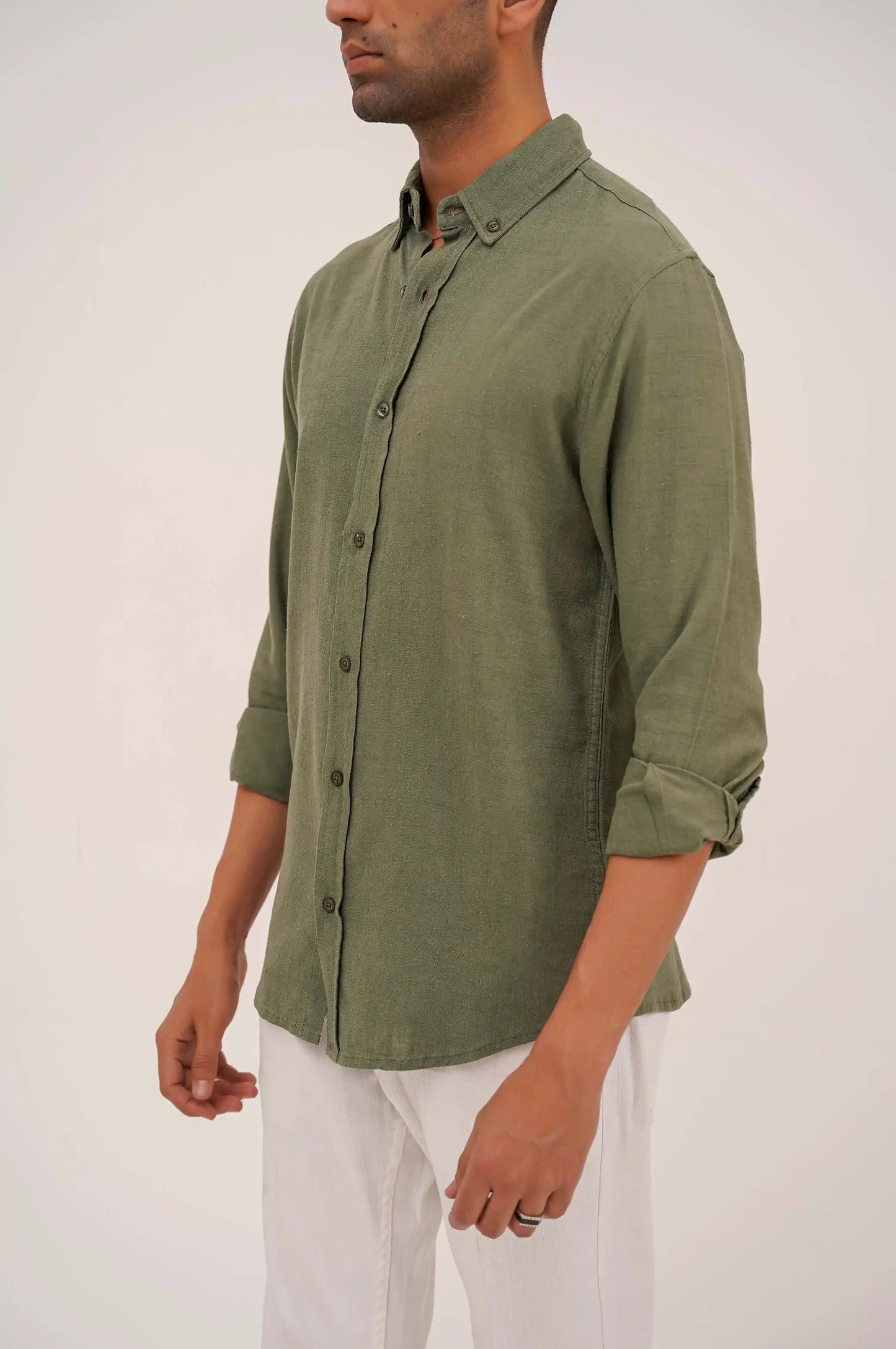 GREEN BUTTON DOWN SHIRT