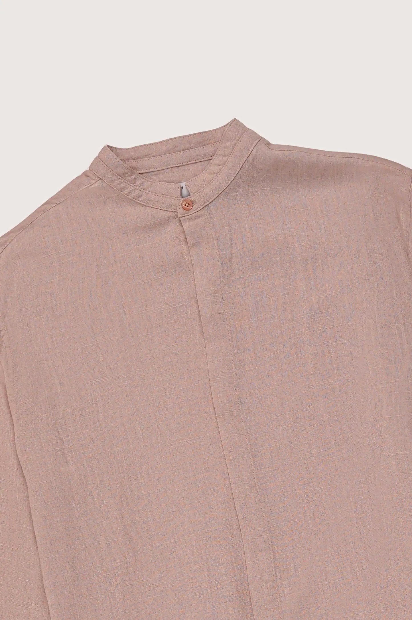 PEACH BAND COLLAR SHIRT