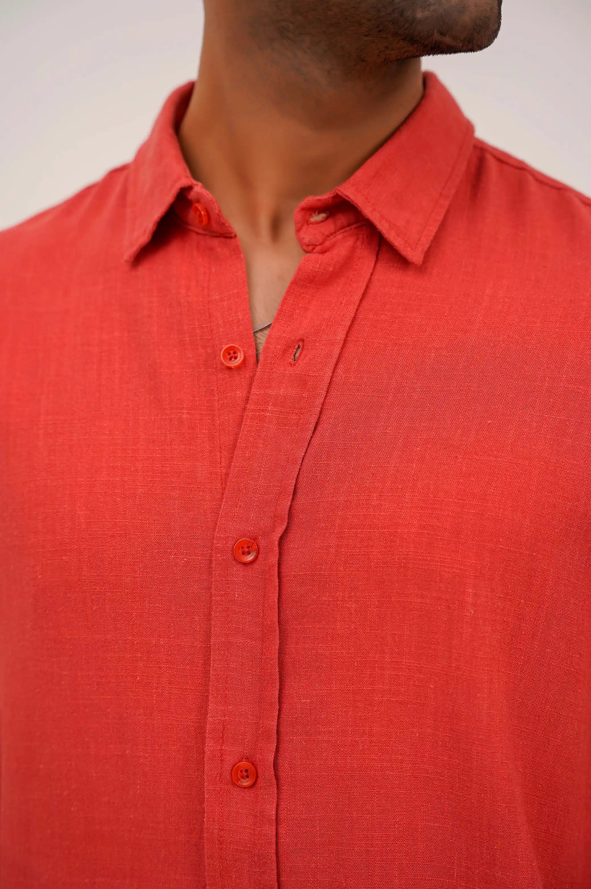 CORAL BASIC BUTTON DOWN SHIRT