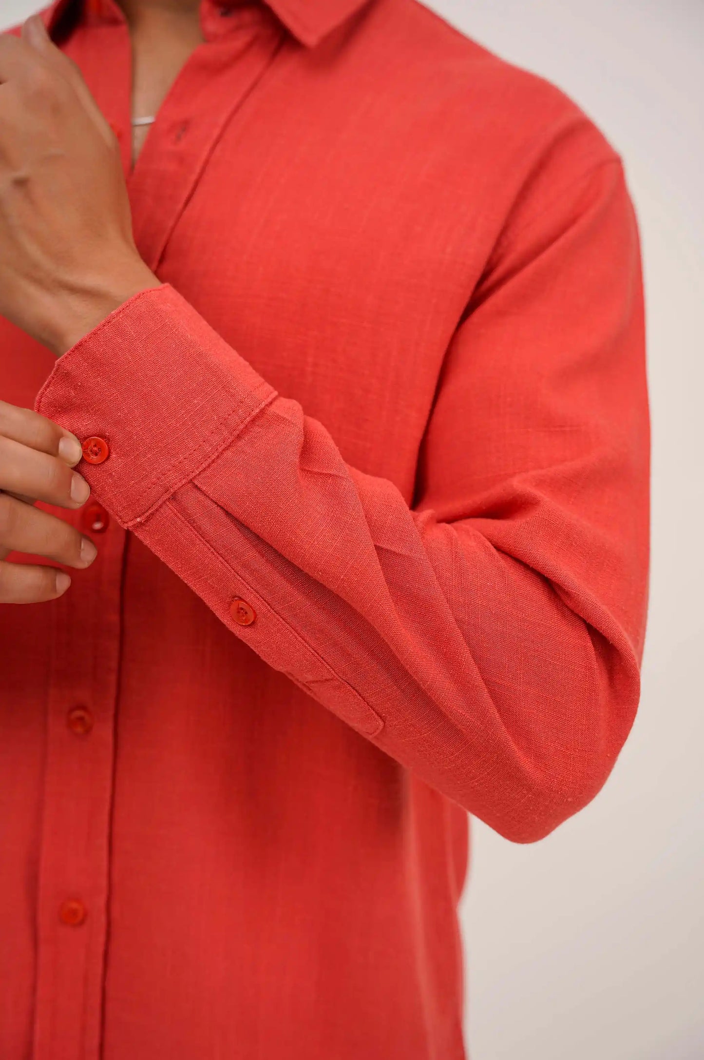 CORAL BASIC BUTTON DOWN SHIRT