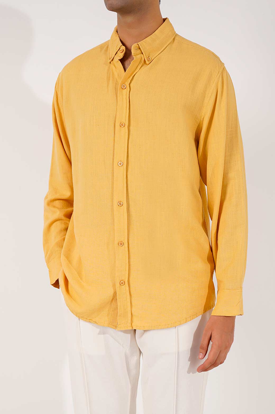 MUSTARD BASIC BUTTON DOWN SHIRT