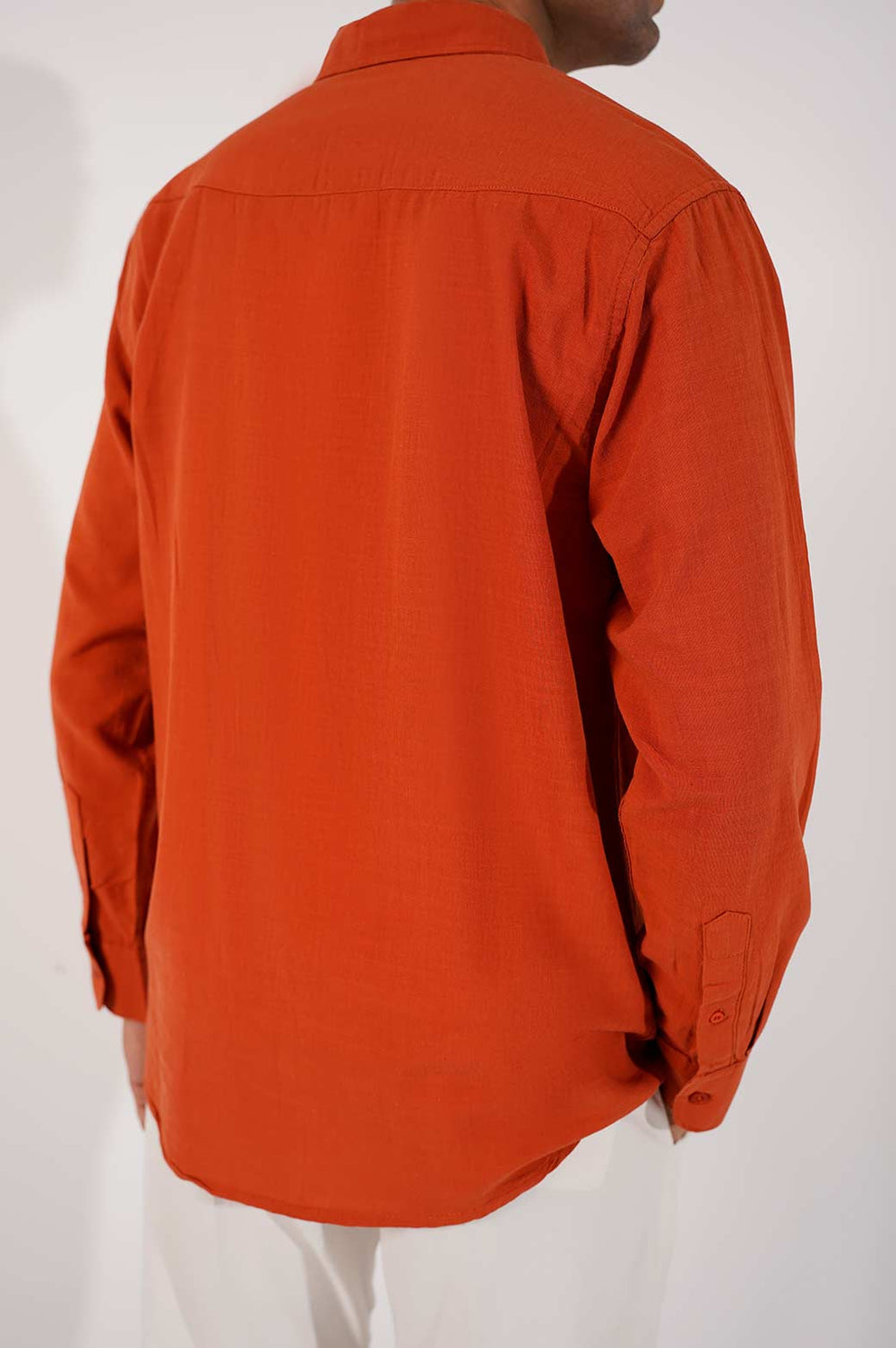 ORANGE BASIC BUTTON DOWN SHIRT