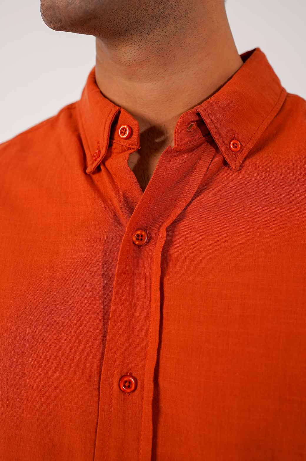 ORANGE BASIC BUTTON DOWN SHIRT