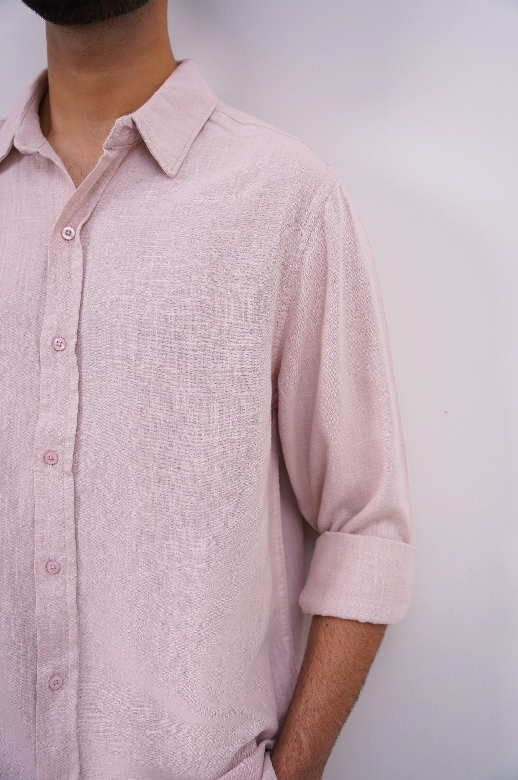 PEACH BASIC BUTTON DOWN SHIRT