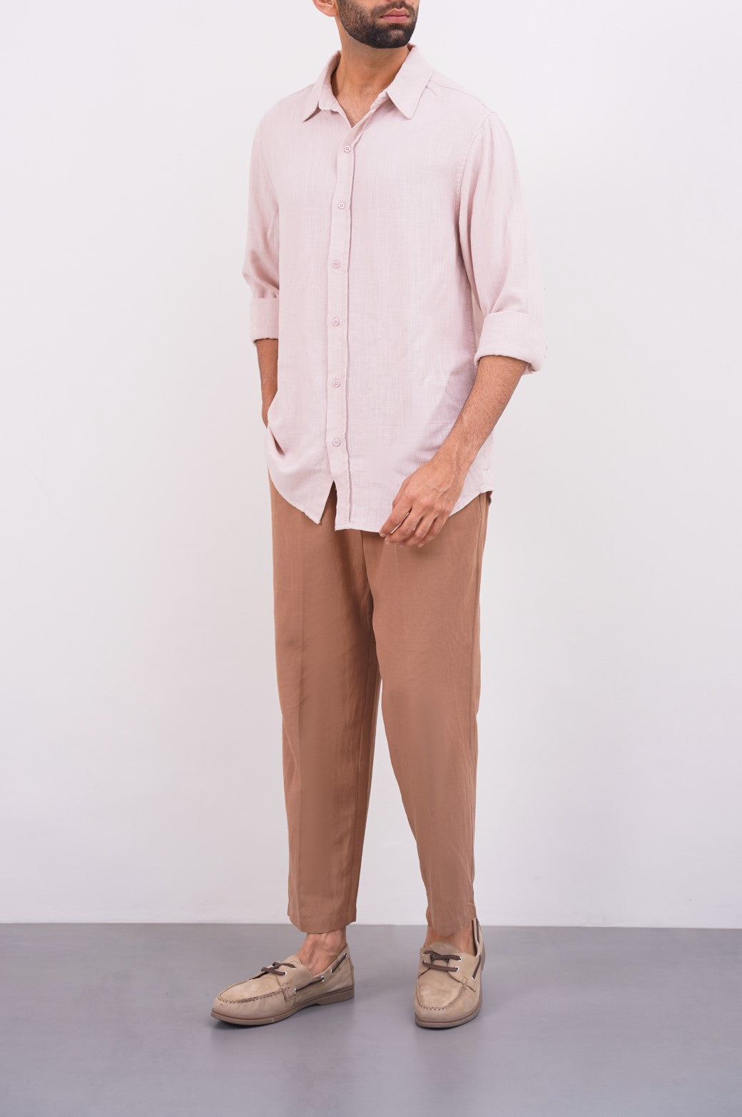PEACH BASIC BUTTON DOWN SHIRT