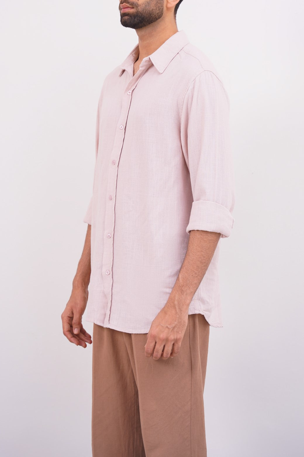 PEACH BASIC BUTTON DOWN SHIRT