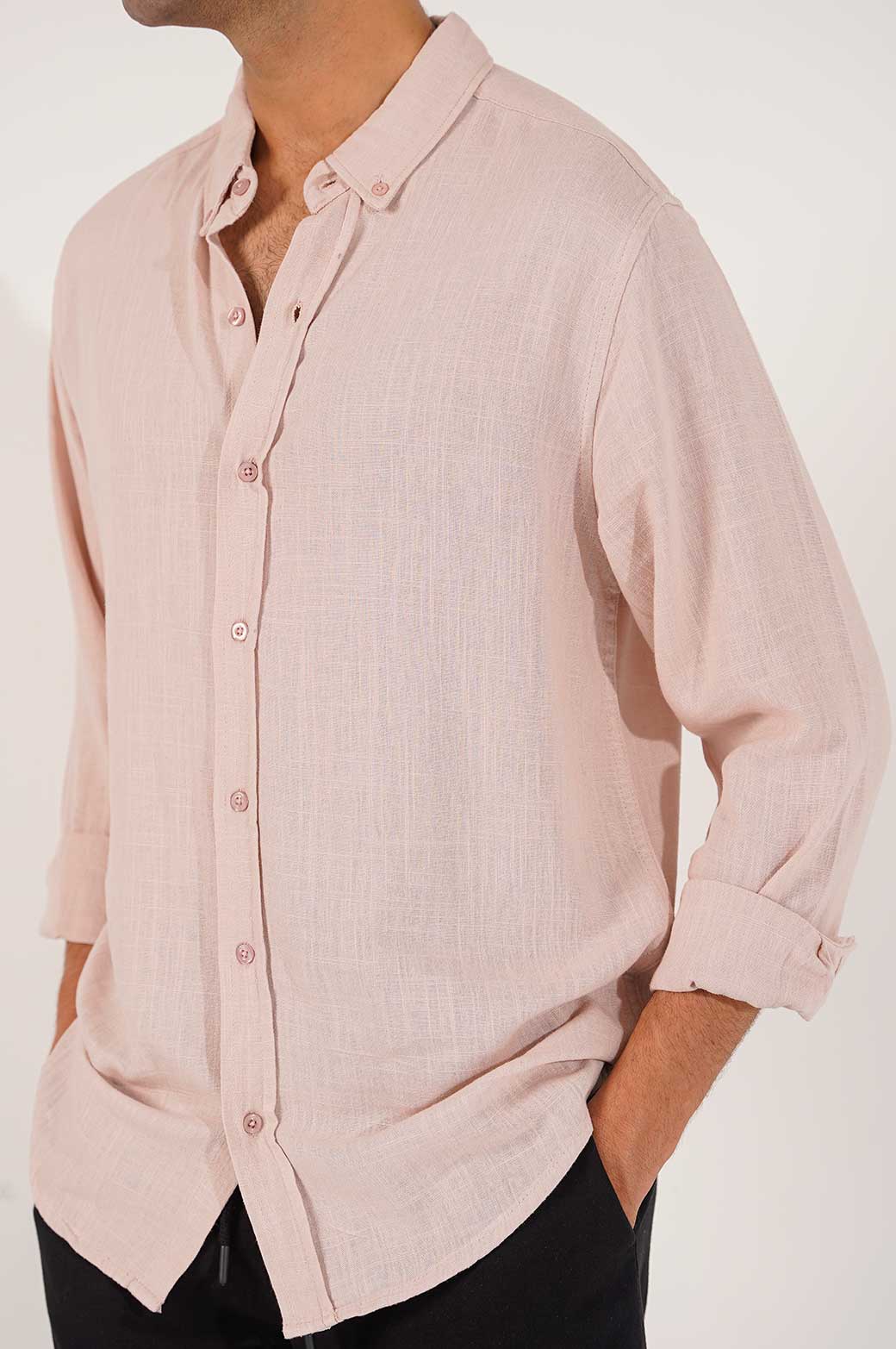 PINK BASIC BUTTON DOWN SHIRT