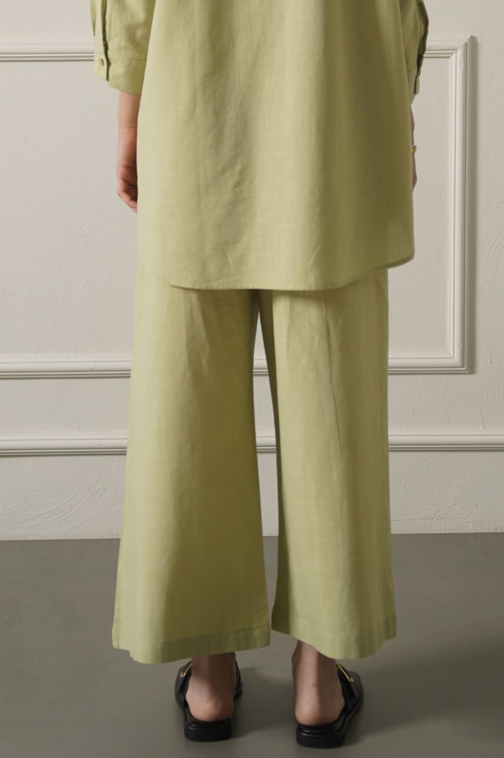 WIDE ANKLE CUT PANTS SEA GREEN