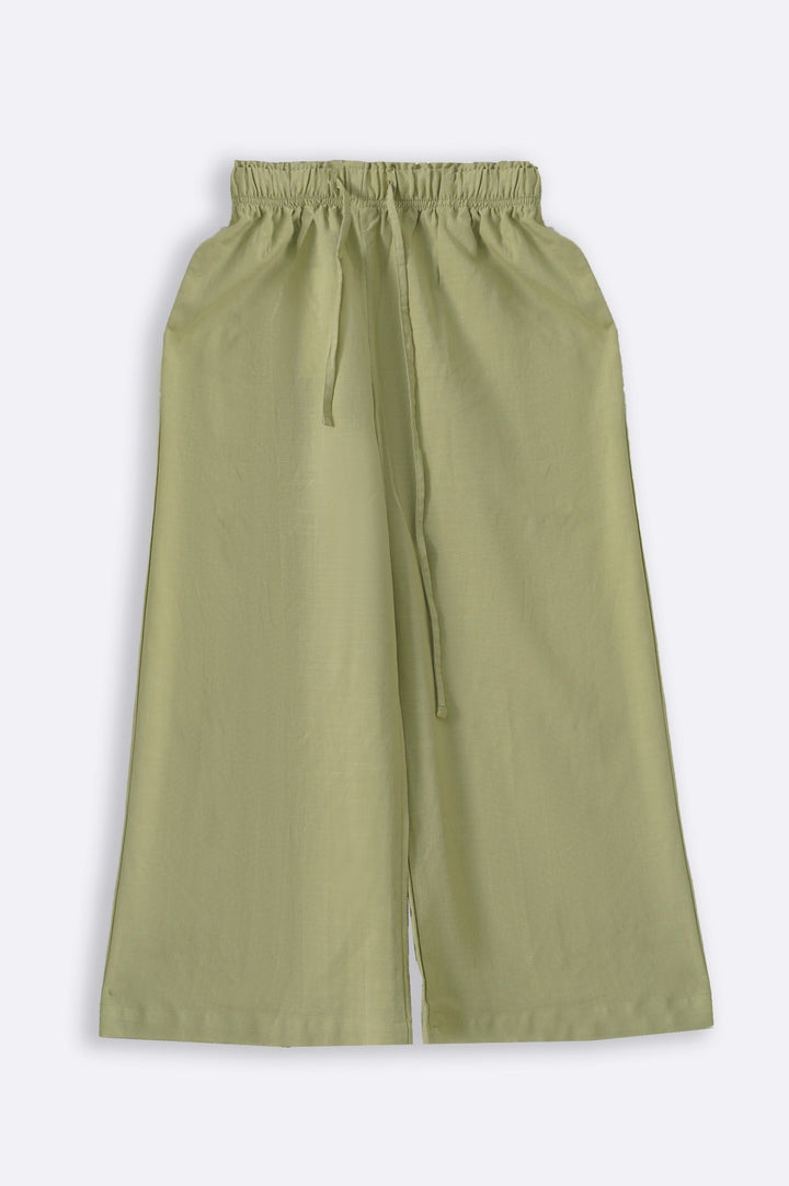 WIDE ANKLE CUT PANTS SEA GREEN