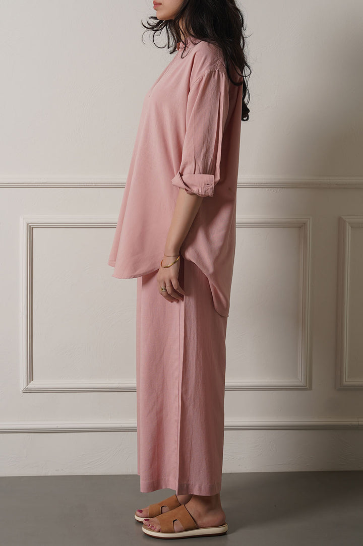 WIDE ANKLE CUT PANTS TEA PINK