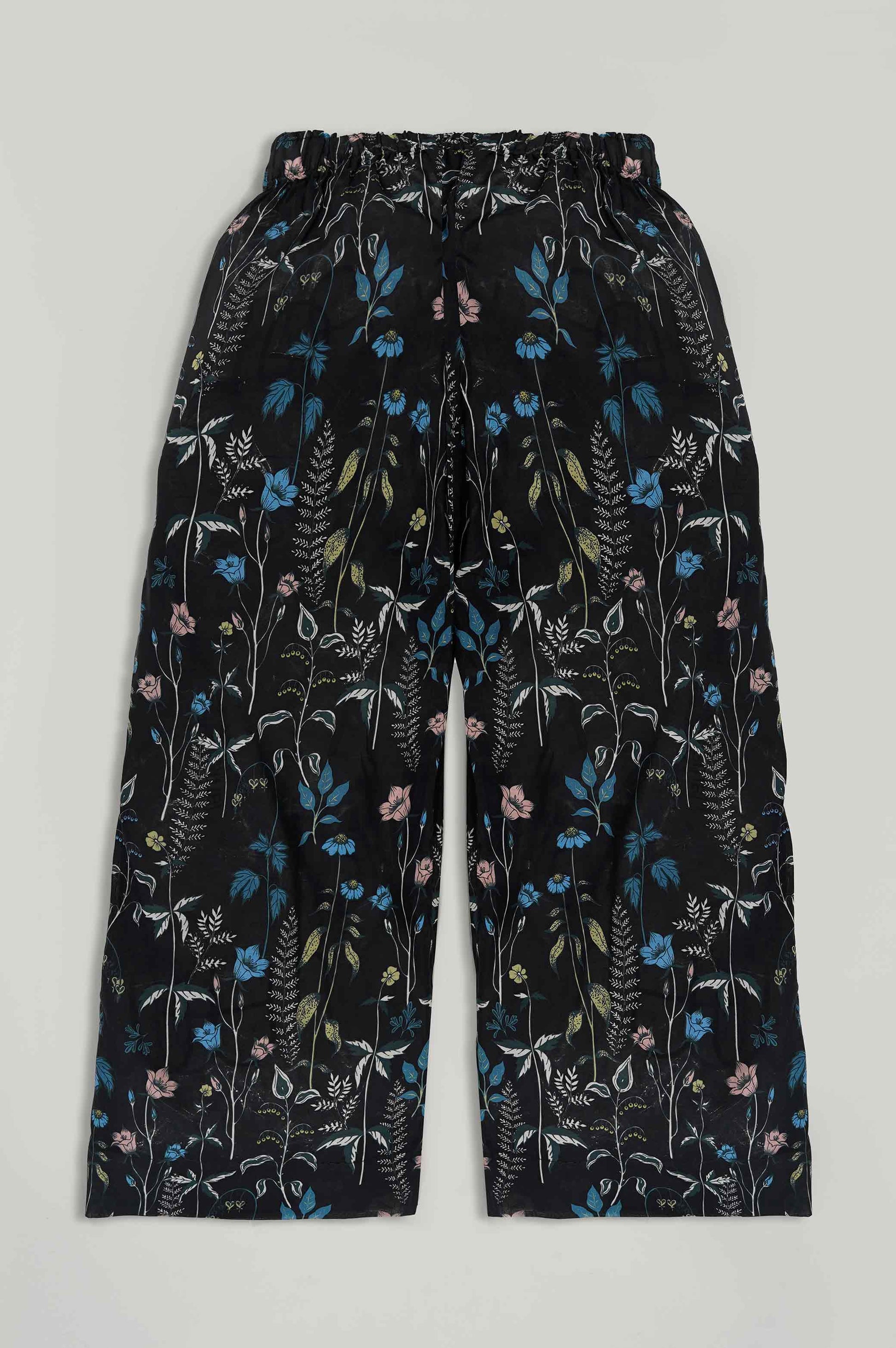 BLACK GARDENIA PRINTED PANTS