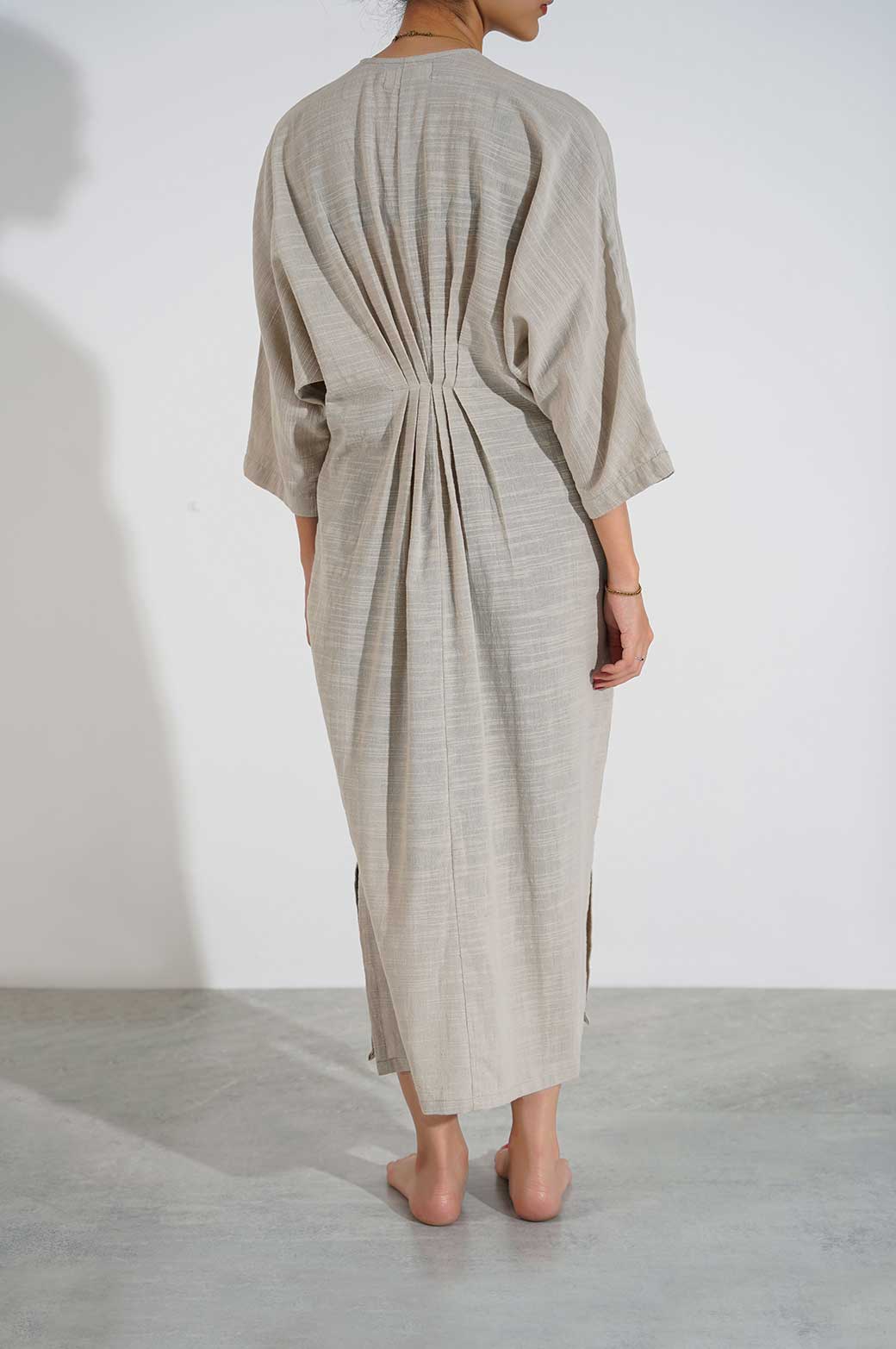 BEIGE LINEN KAFTAN