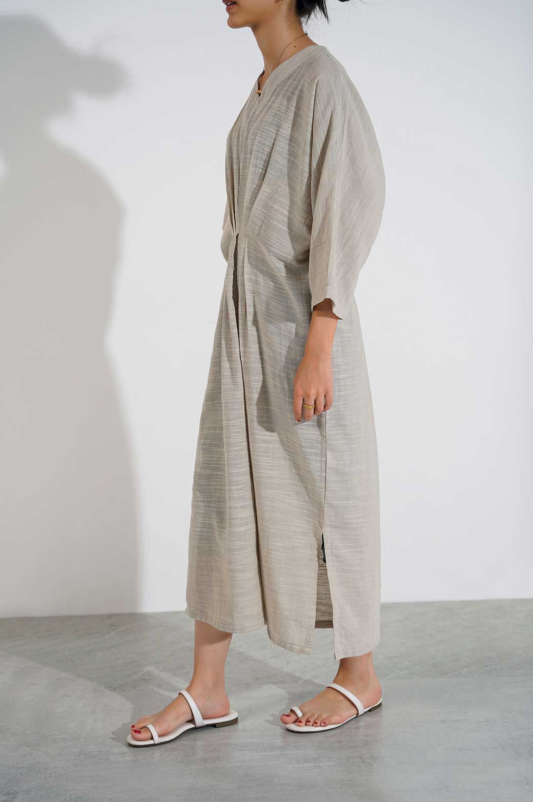 BEIGE LINEN KAFTAN