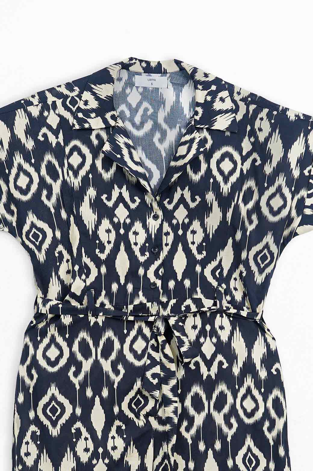 BLACK PRINTED JUMPSUIT