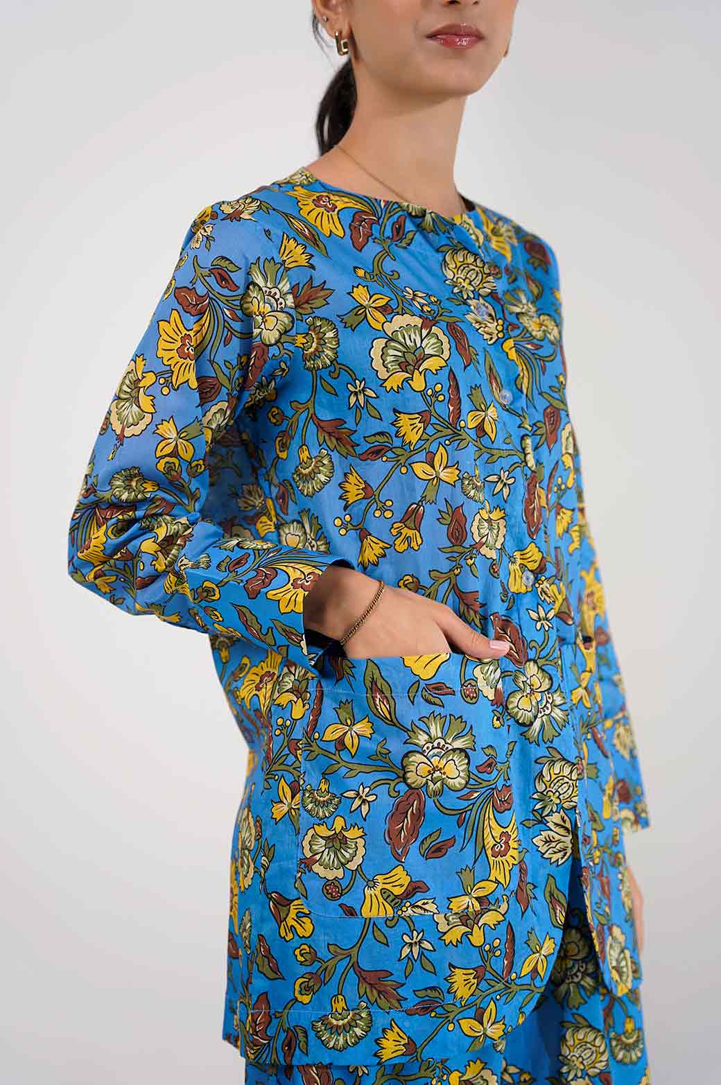 BLUE PRINTED MATCHING SET