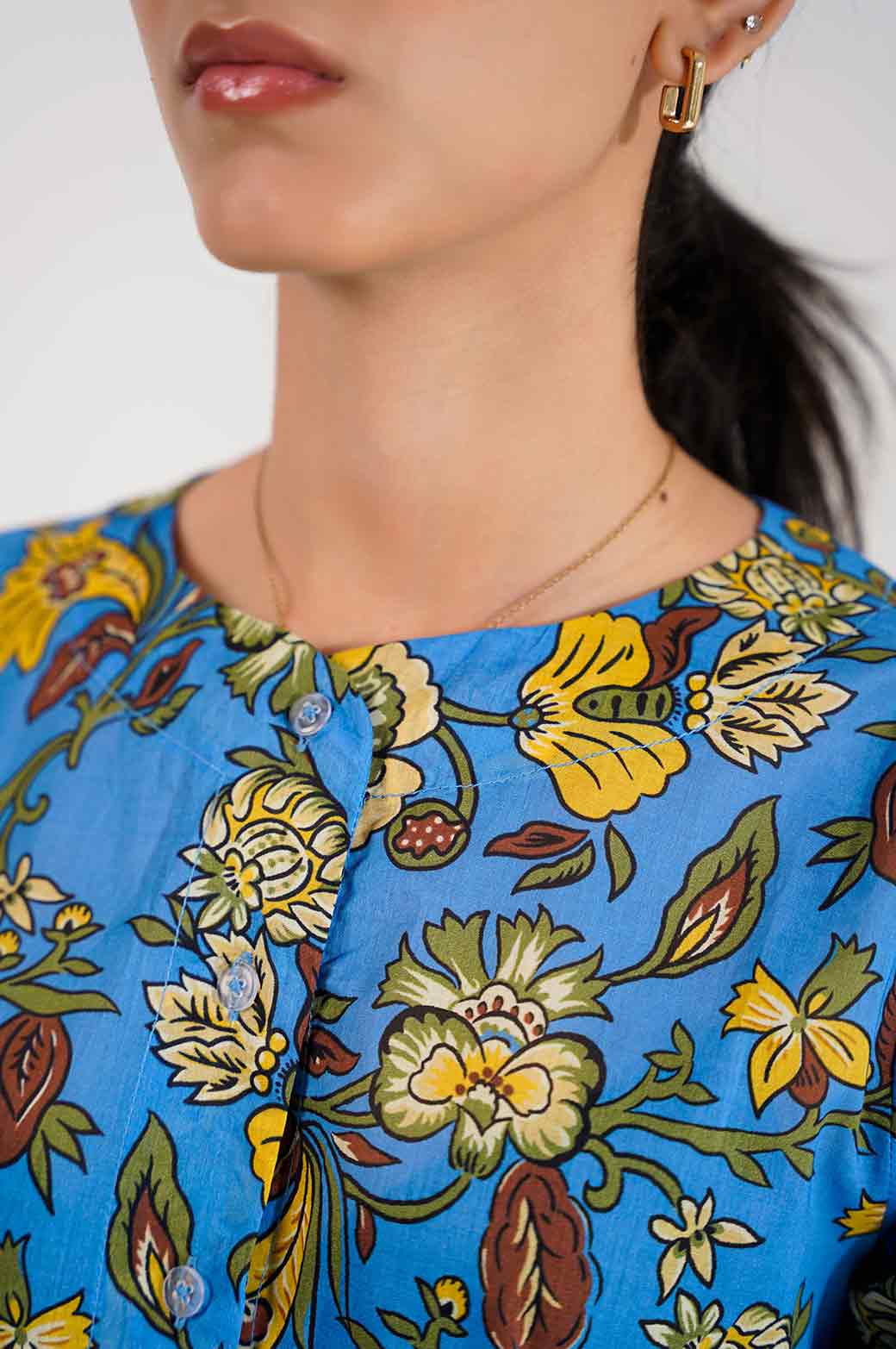 BLUE PRINTED MATCHING SET