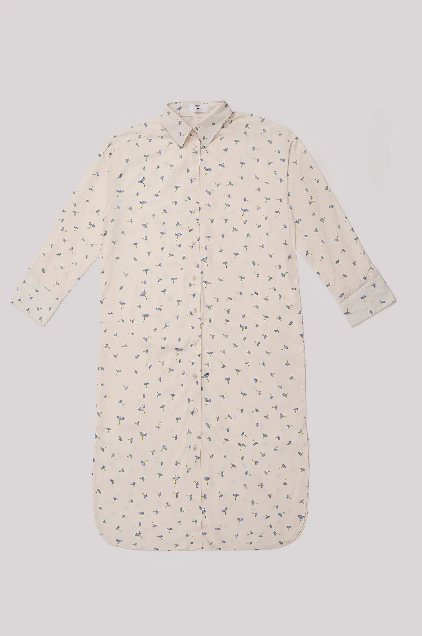 Off White Long Button Down Shirt