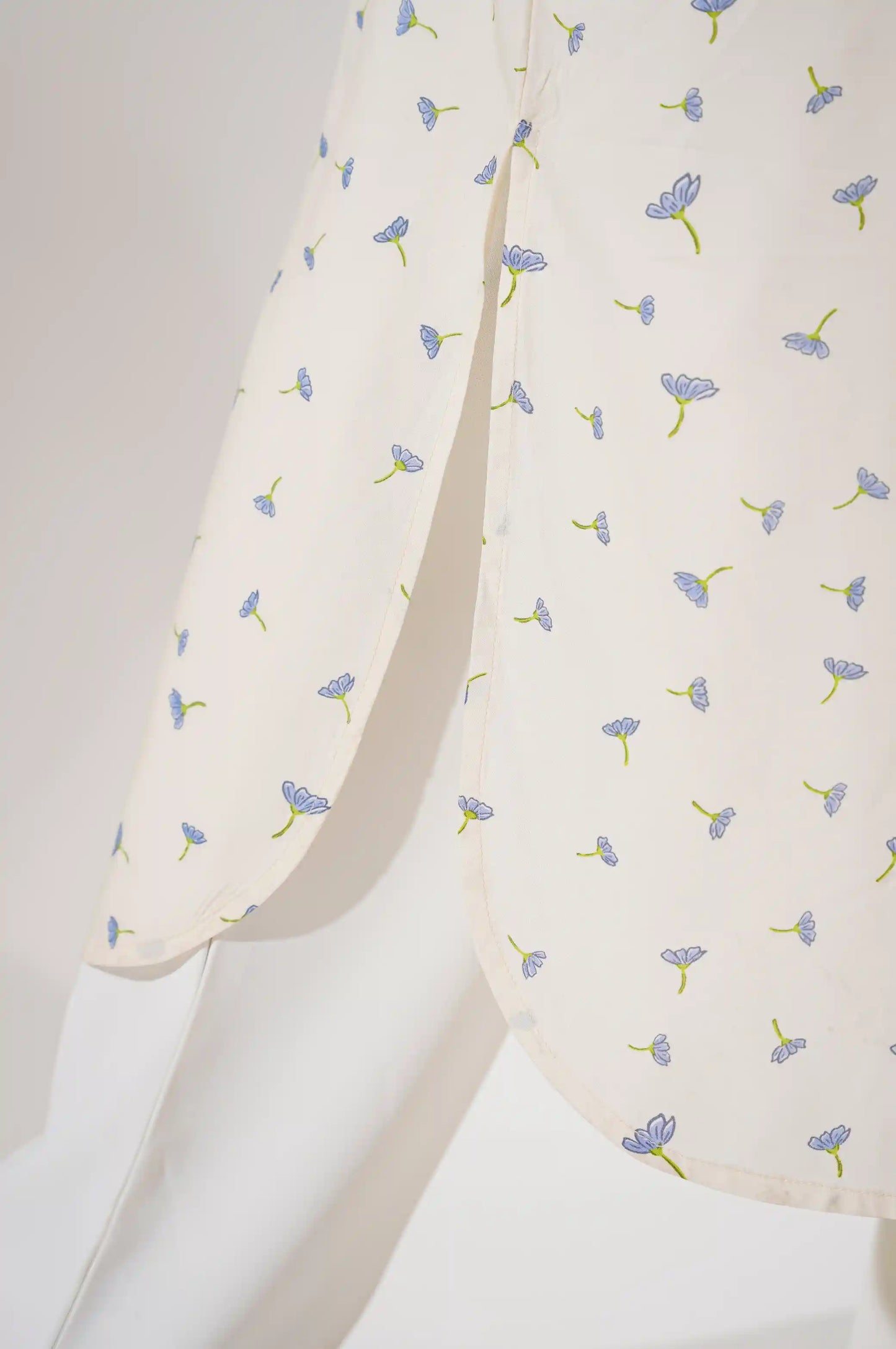 Off White Long Button Down Shirt