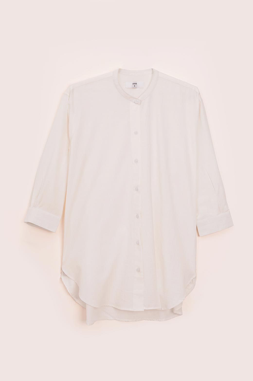 OFF WHITE BAND COLLAR LONG SHIRT