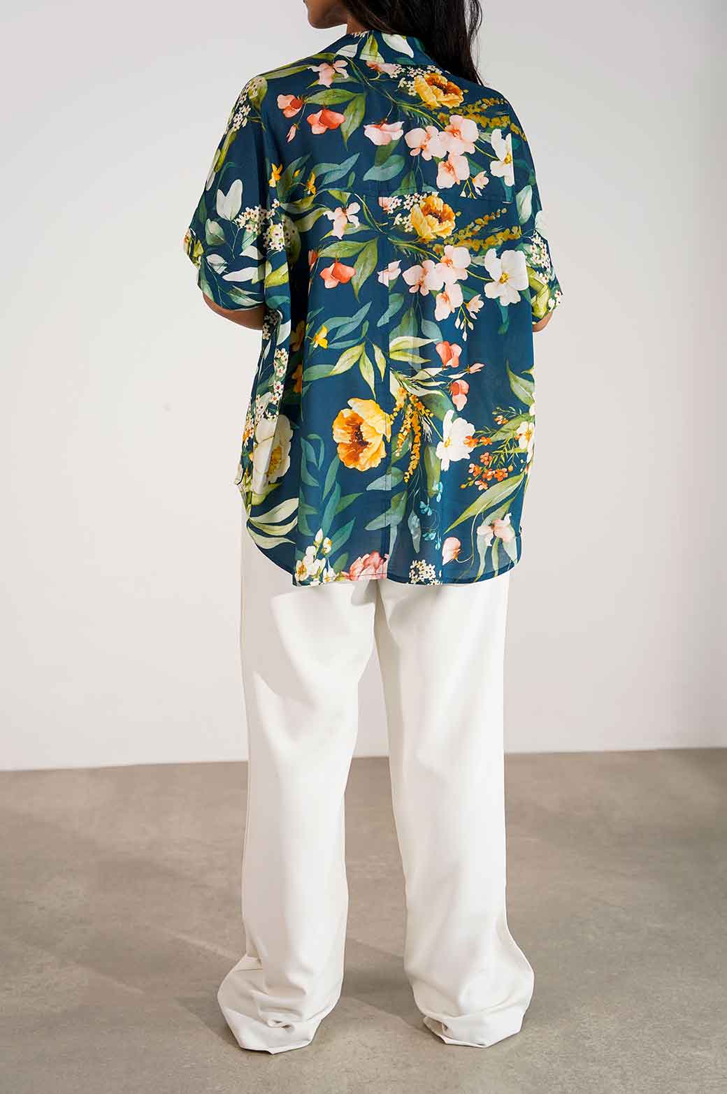 BLUE FLORAL PRINTED SHIRT