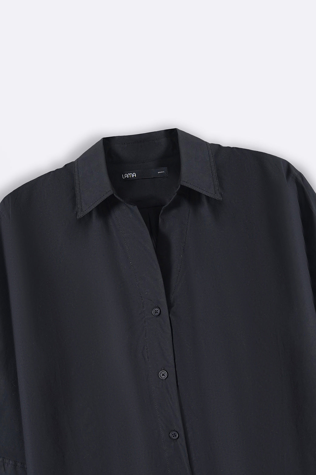 BLACK BASIC POPLIN SHIRT