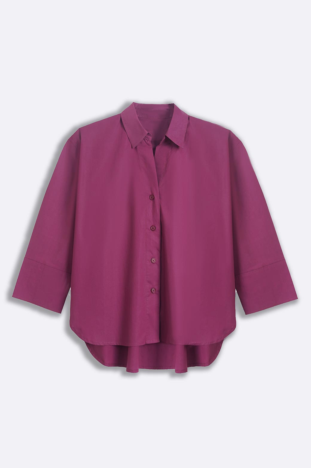 MAROON BASIC POPLIN SHIRT