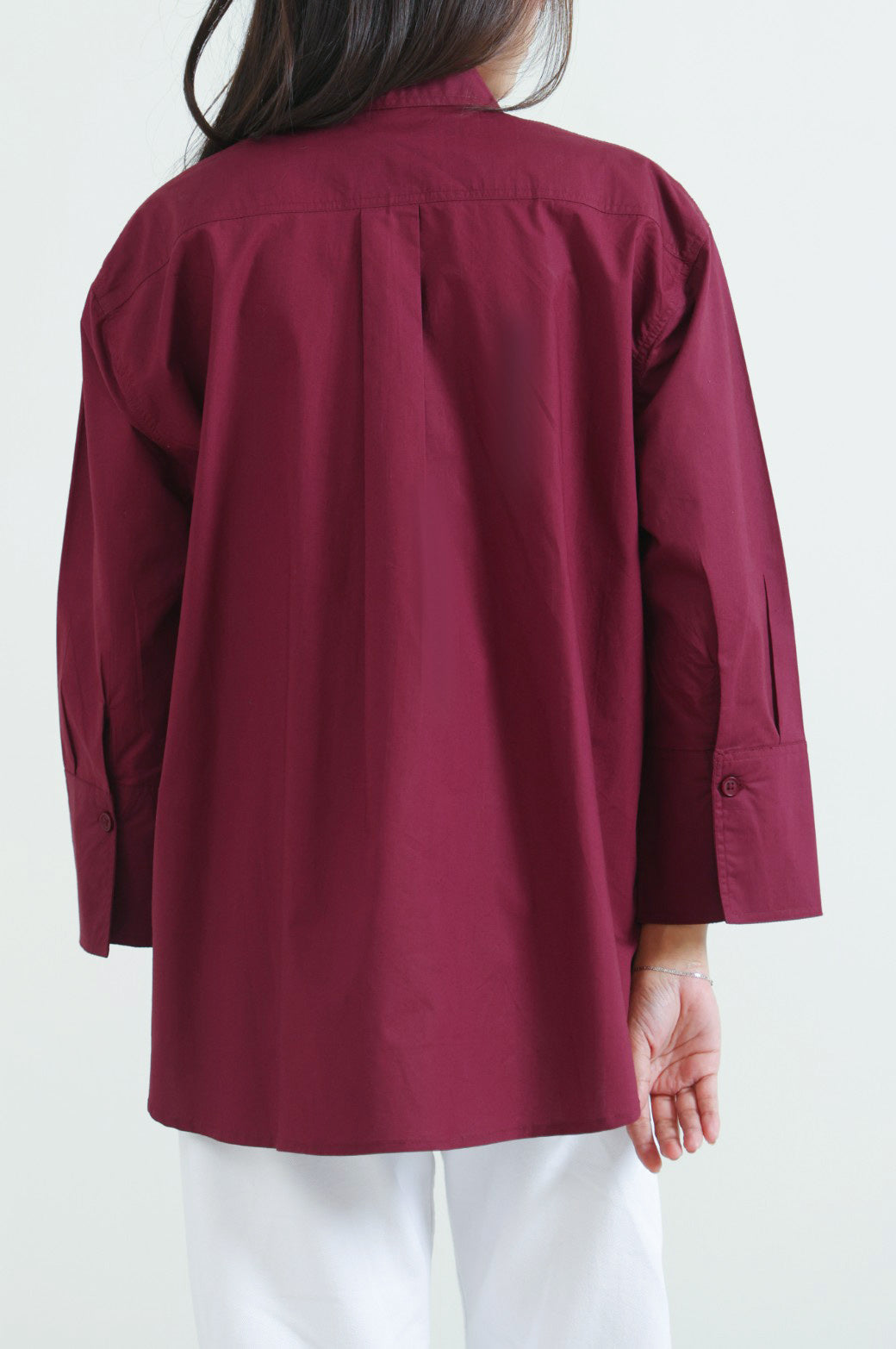 MAROON BASIC POPLIN SHIRT