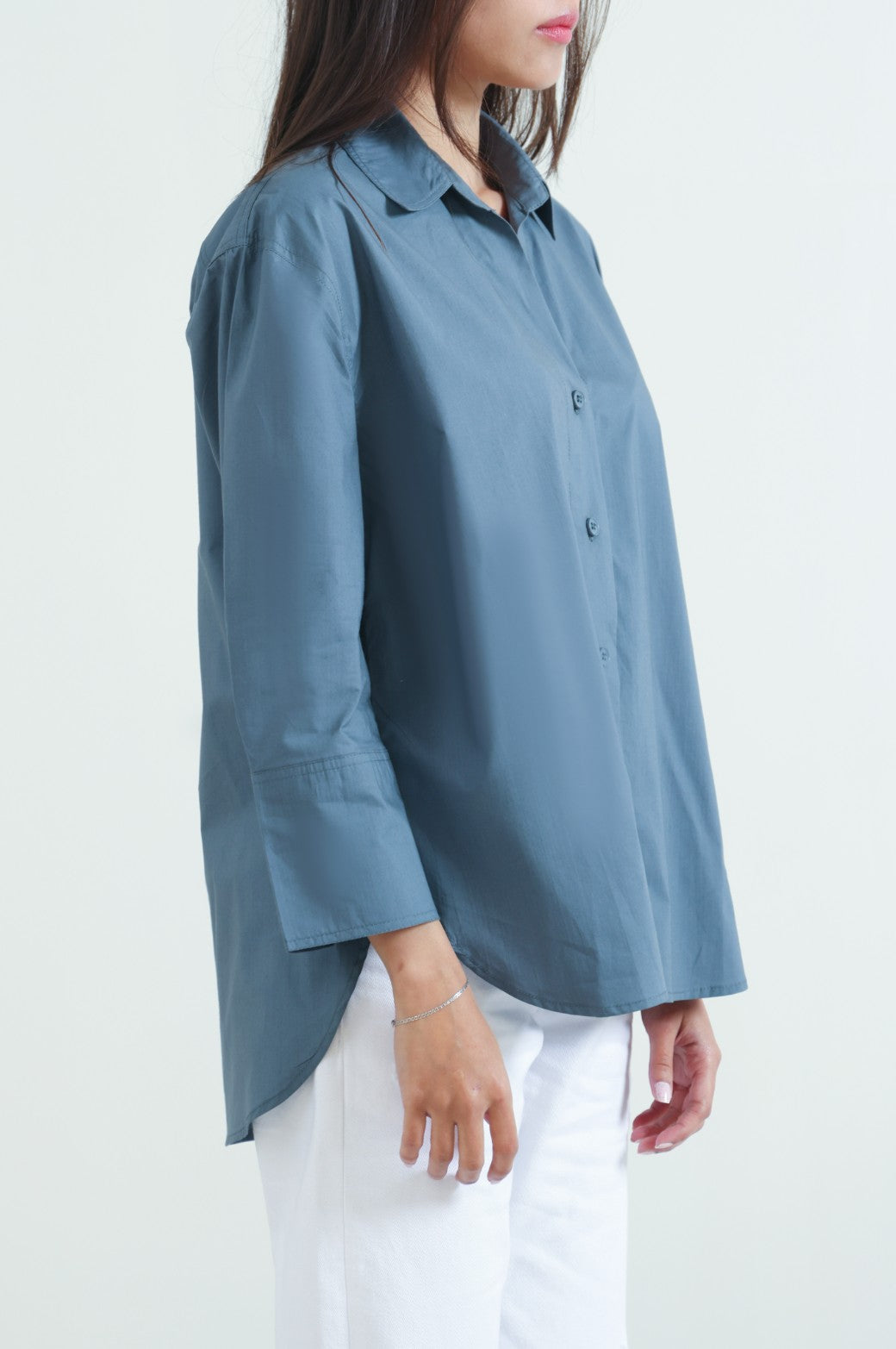 TEAL BASIC POPLIN SHIRT