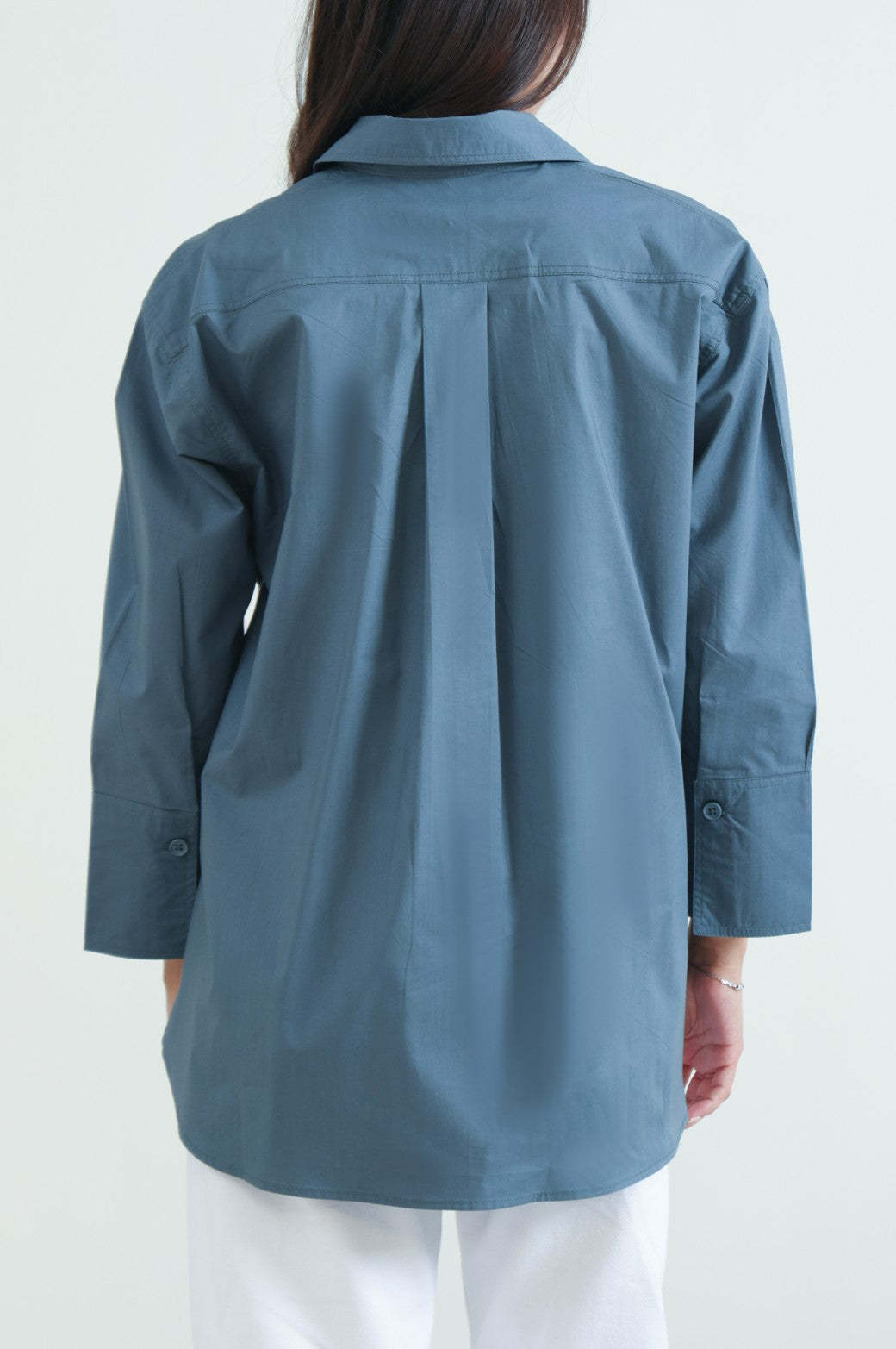 TEAL BASIC POPLIN SHIRT