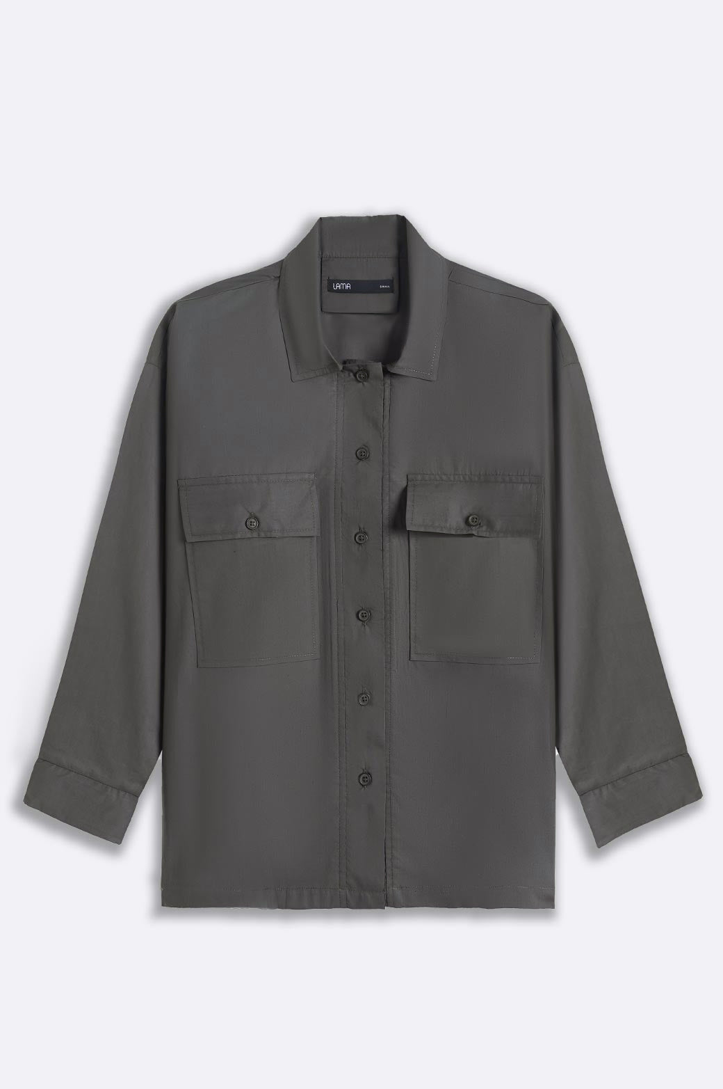 DARK GREY POPLIN SHACKET