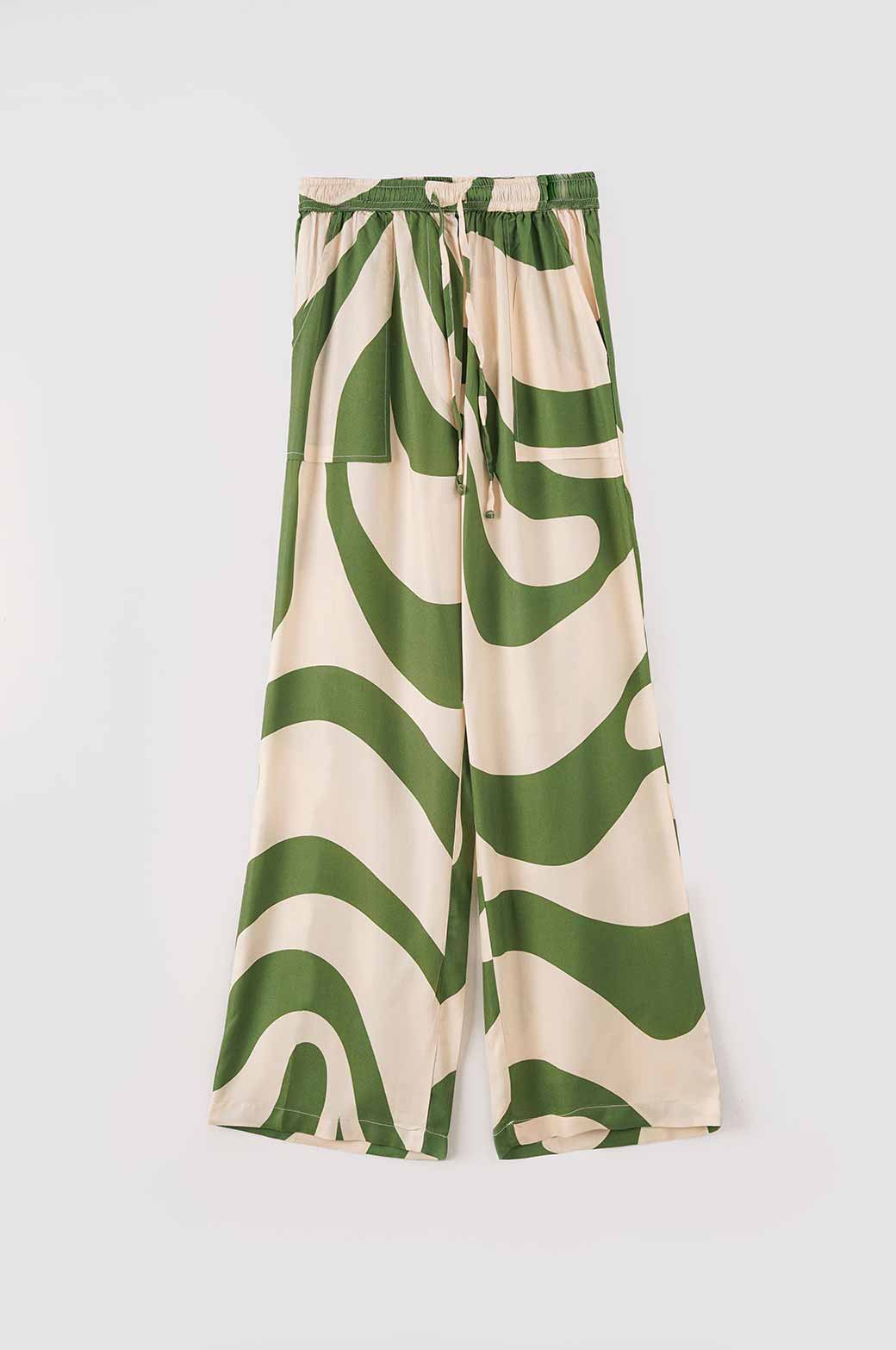 GREEN PRINTED PALAZZO