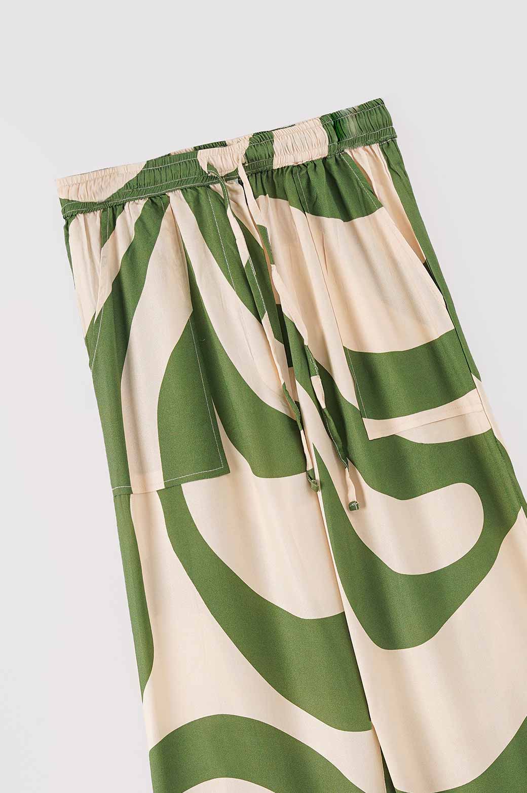 GREEN PRINTED PALAZZO