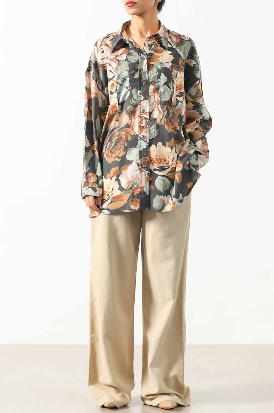 CHARCOL PRINTED SHIRT