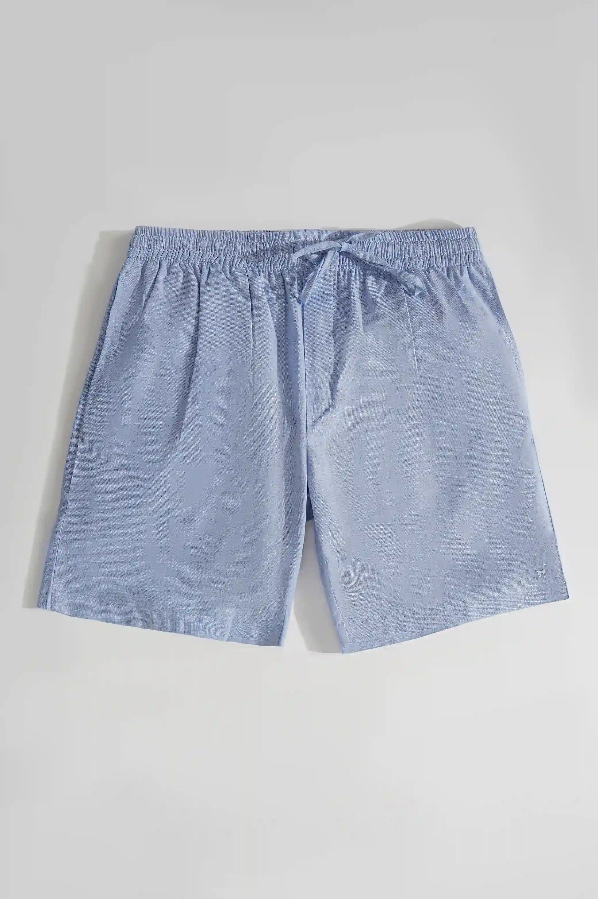 LIGHT BLUE CASUAL LINEN SHORTS