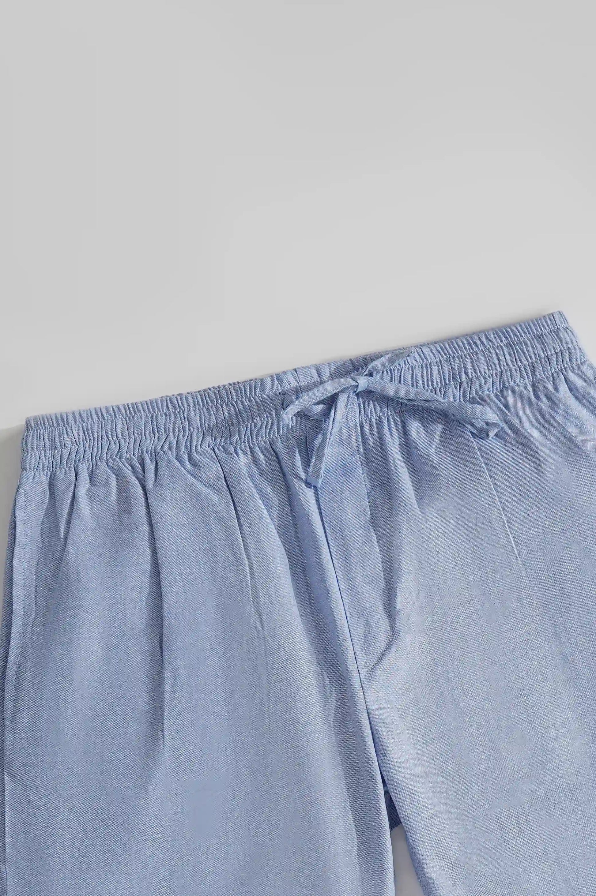 LIGHT BLUE CASUAL LINEN SHORTS