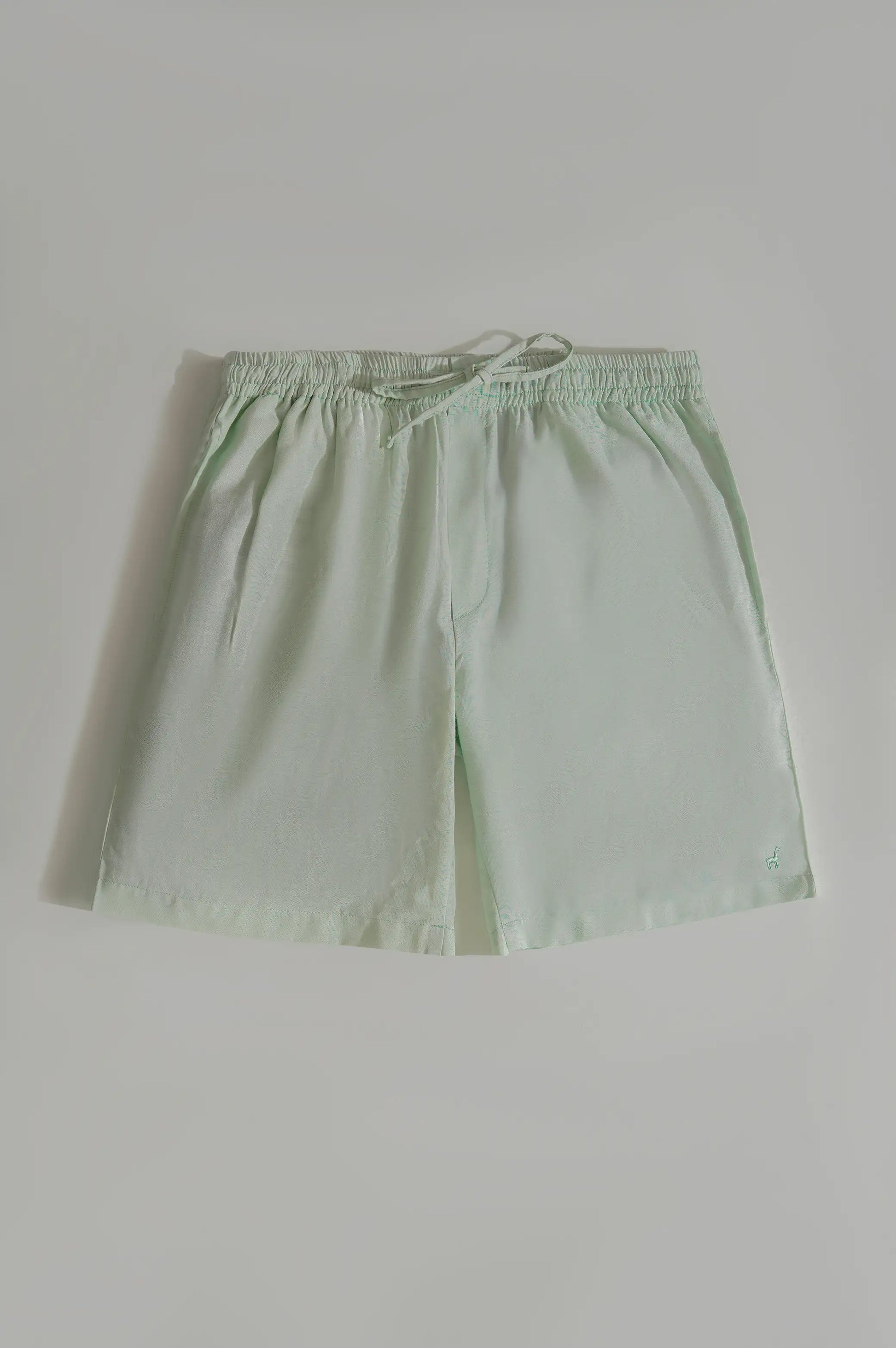 SEA GREEN CASUAL LINEN SHORTS