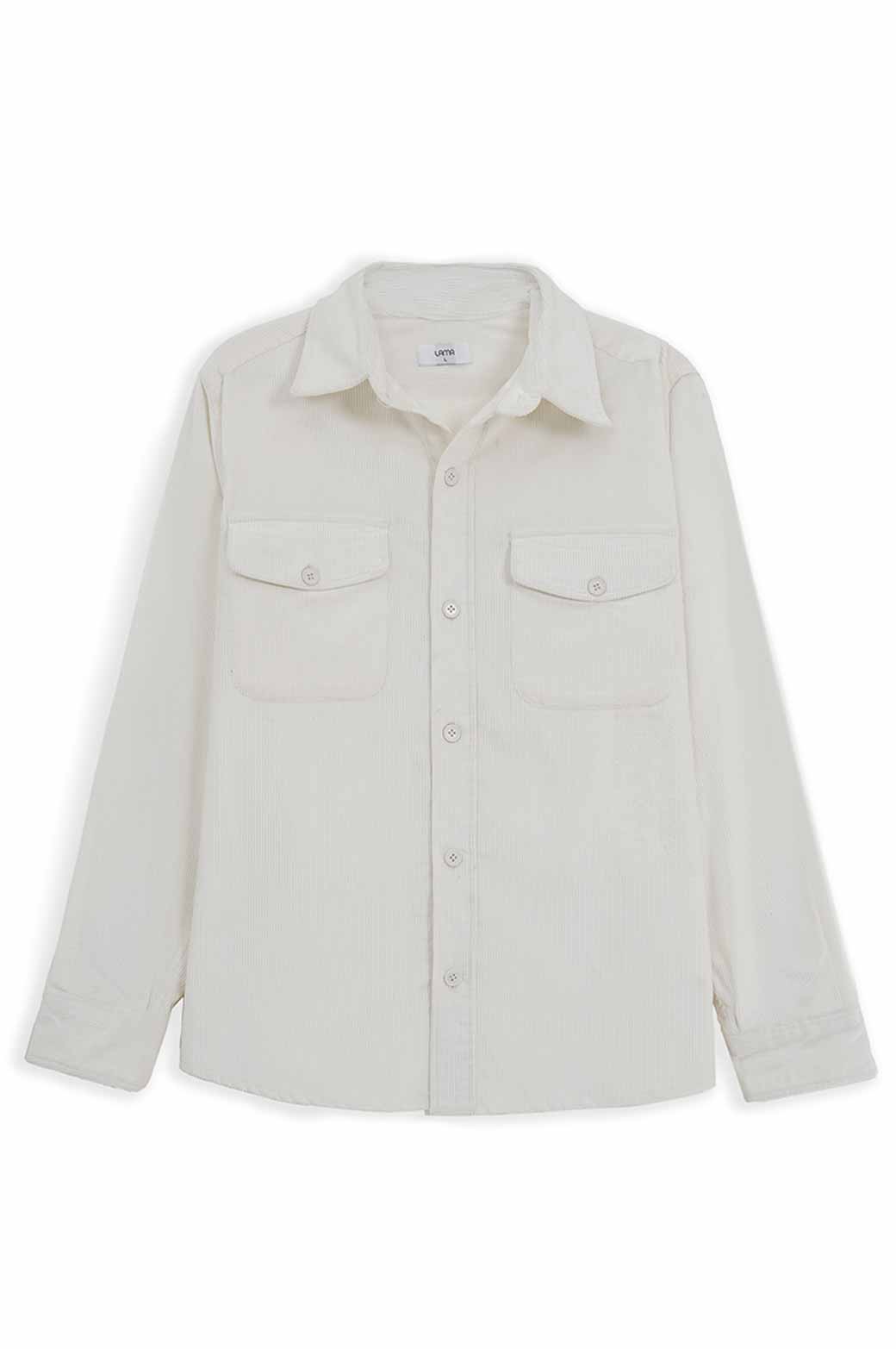 WHITE RIBBED SHACEKET