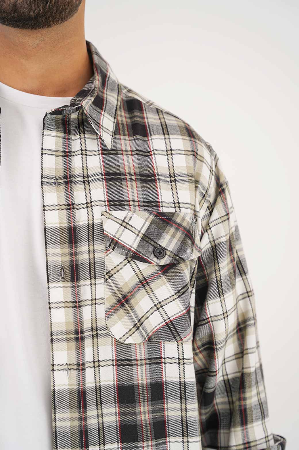WHITE FLANNEL SHACEKT