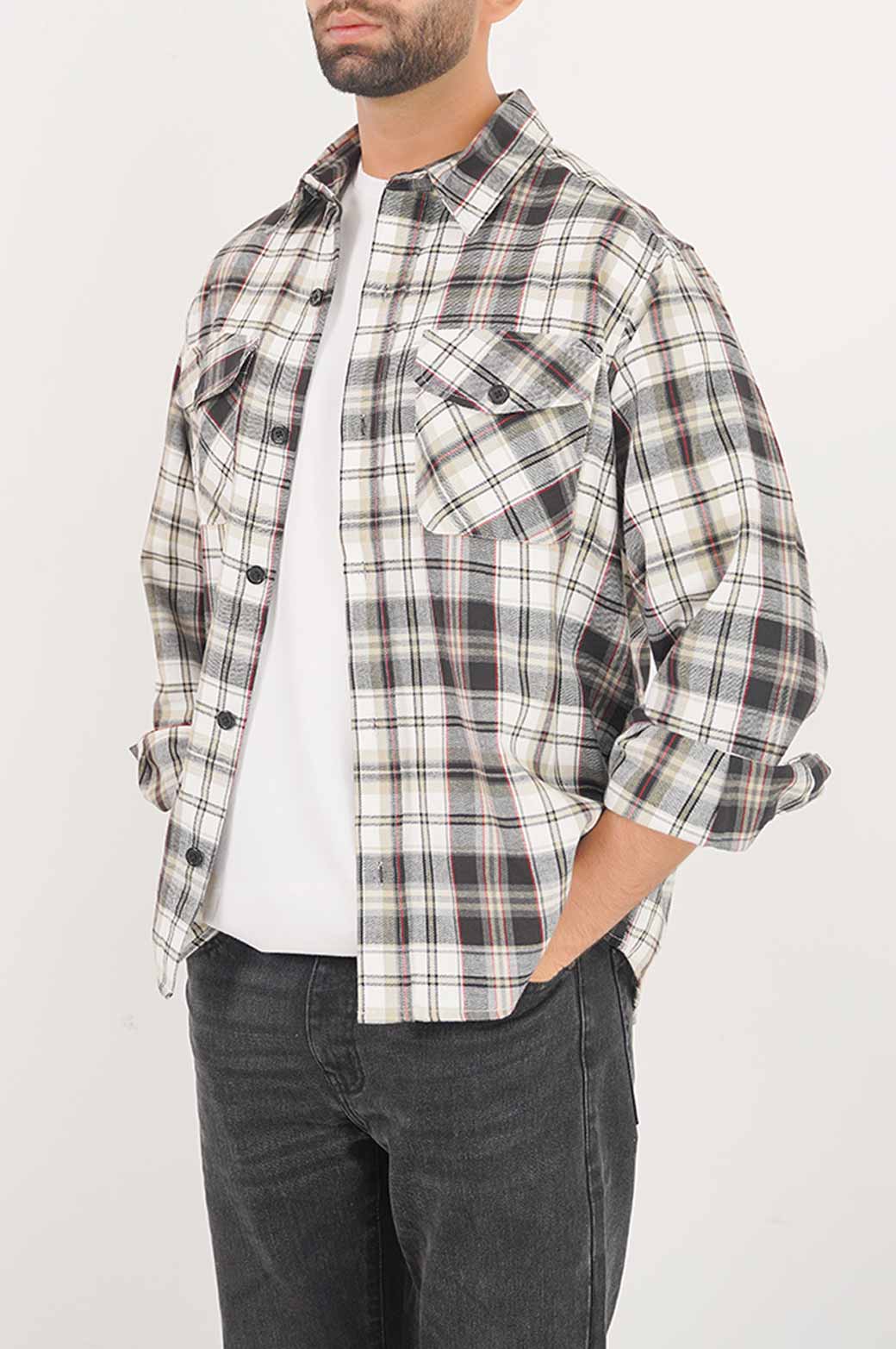 WHITE FLANNEL SHACEKT
