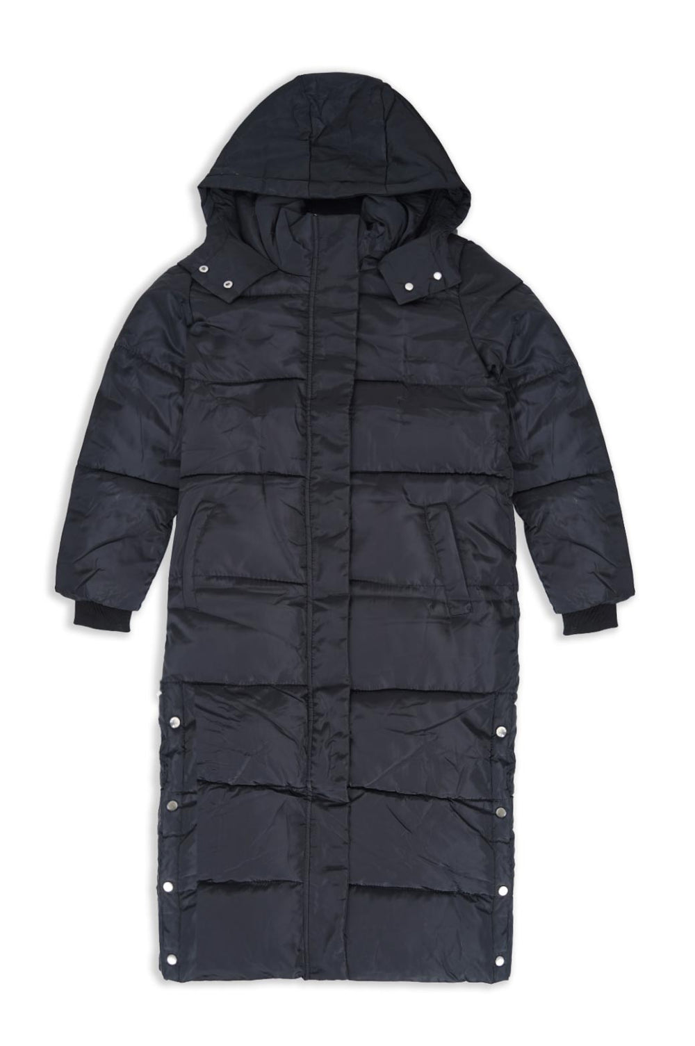 BLACK FULL LENGTH PUFFER COAT