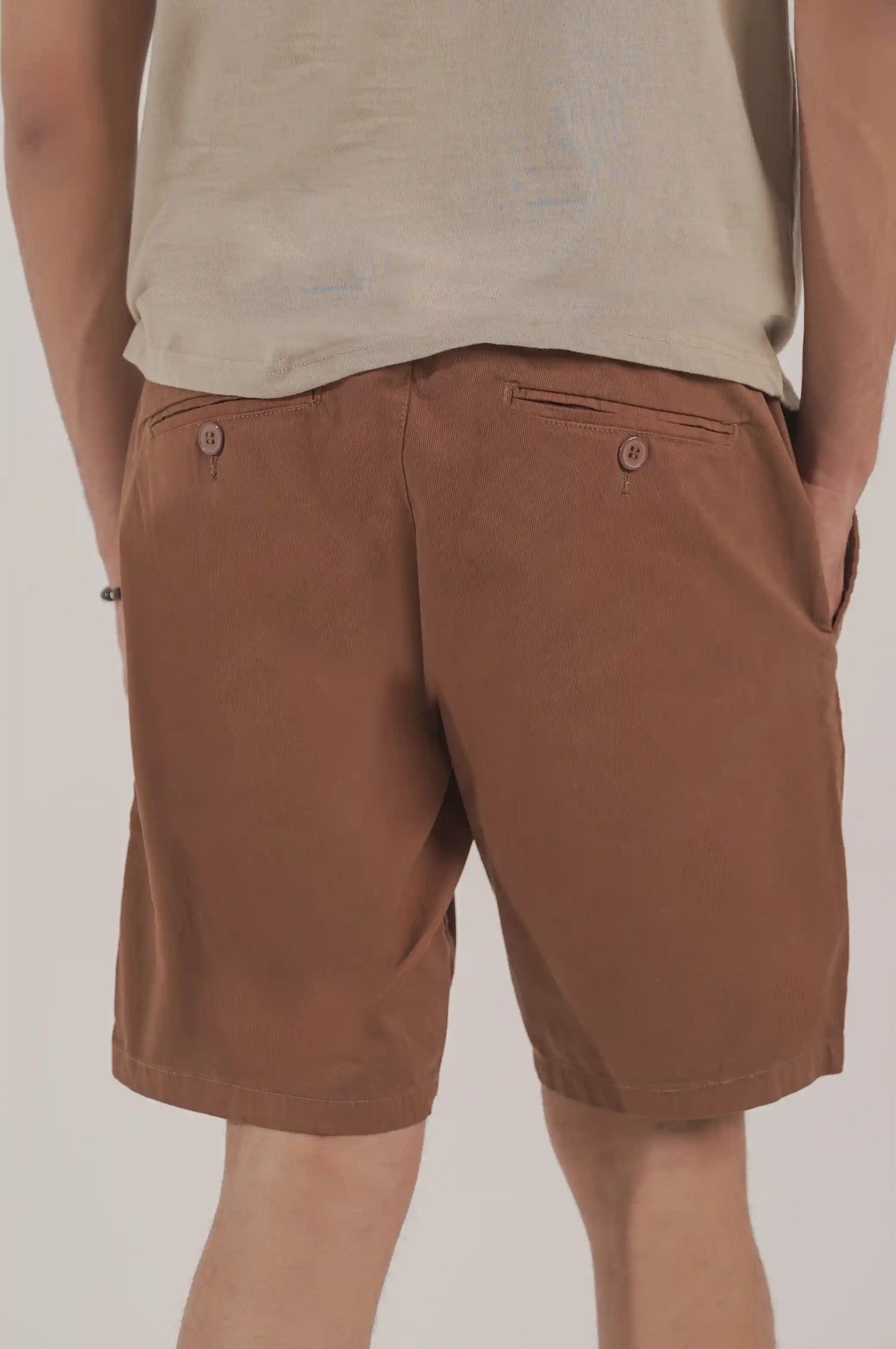 BROWN DRAWSTRING EASY SHORTS