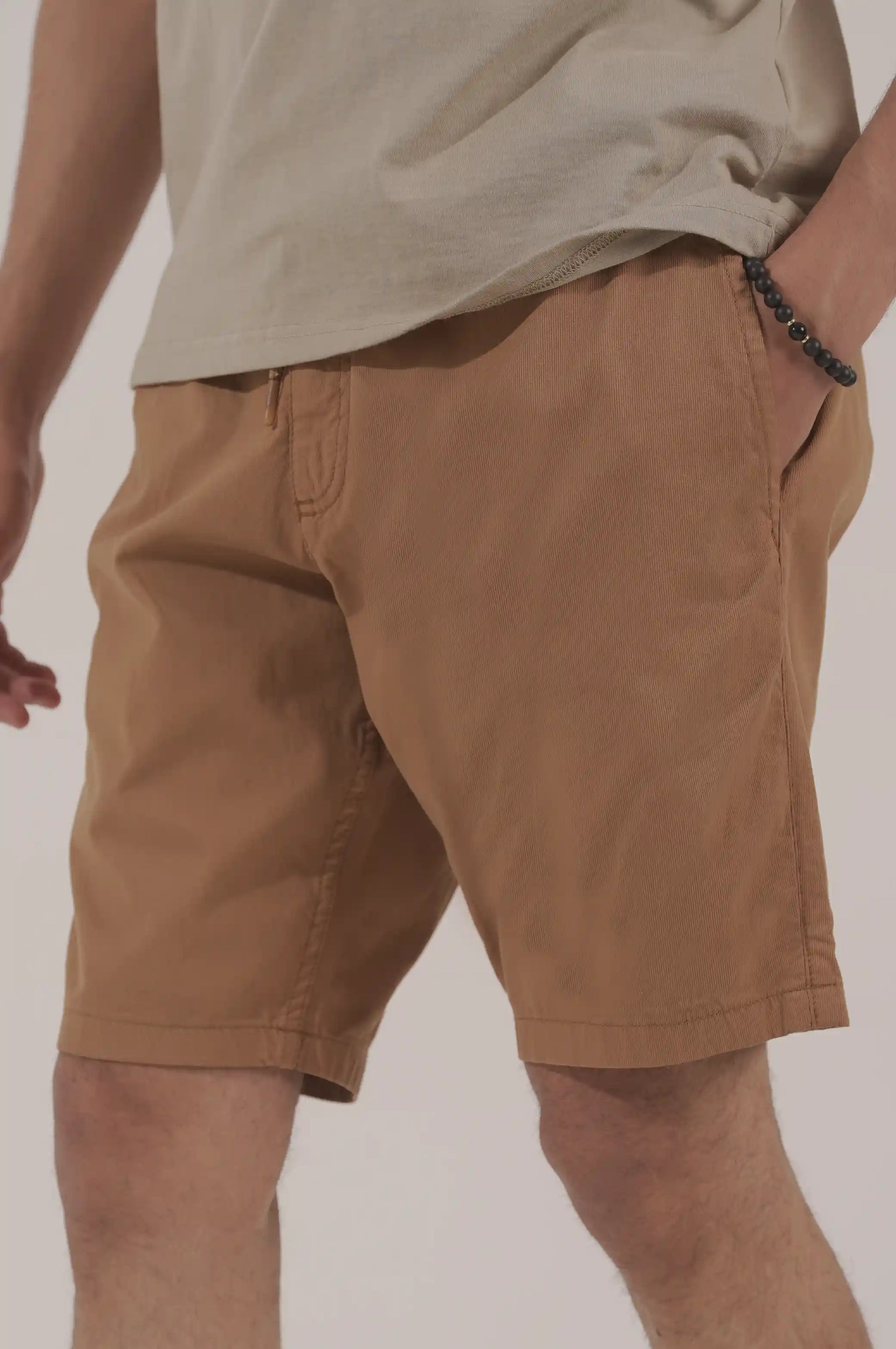 CAMEL DRAWSTRING EASY SHORTS