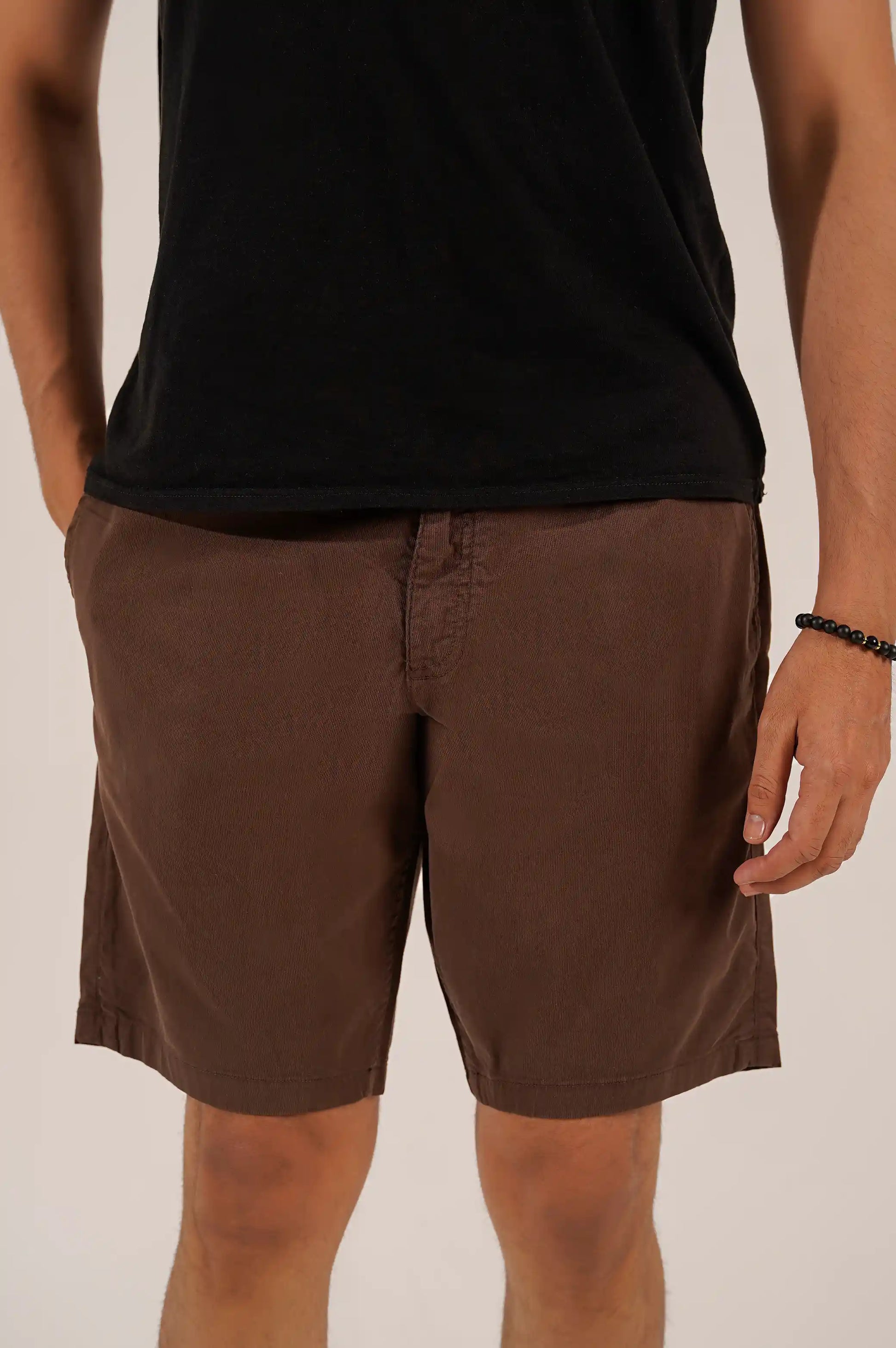 CHOCOLATE DRAWSTRING EASY SHORTS