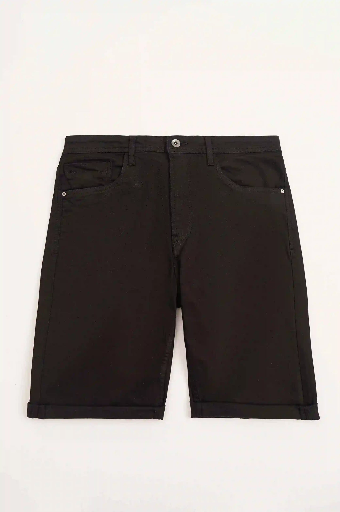 BLACK DENIM SHORTS
