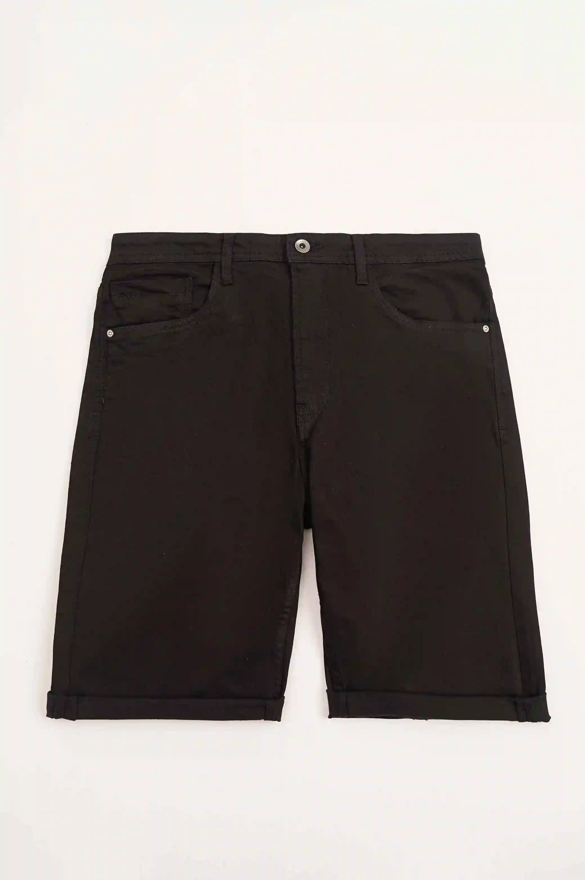 BLACK DENIM SHORTS