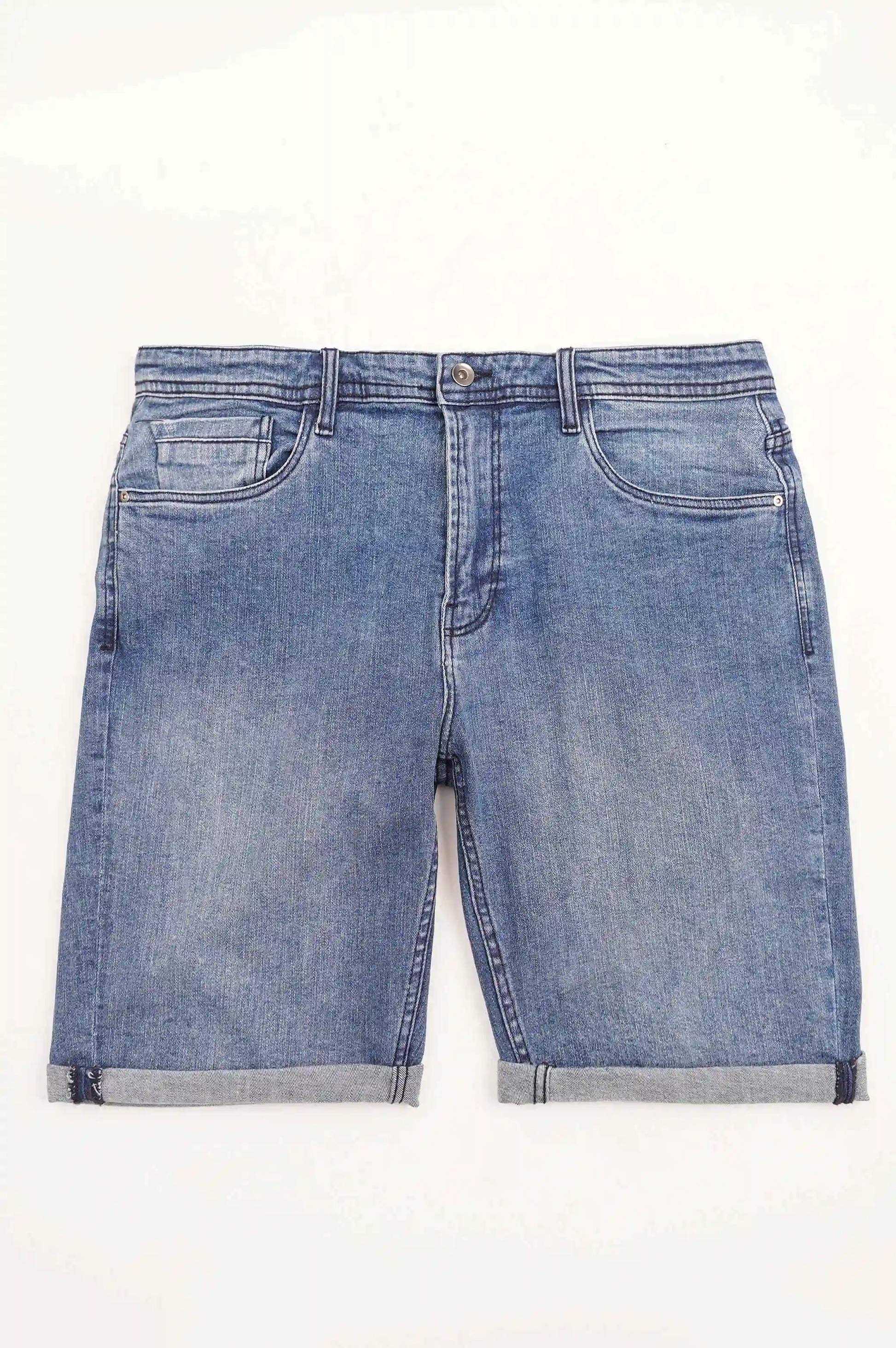 MID BLUE DENIM SHORTS
