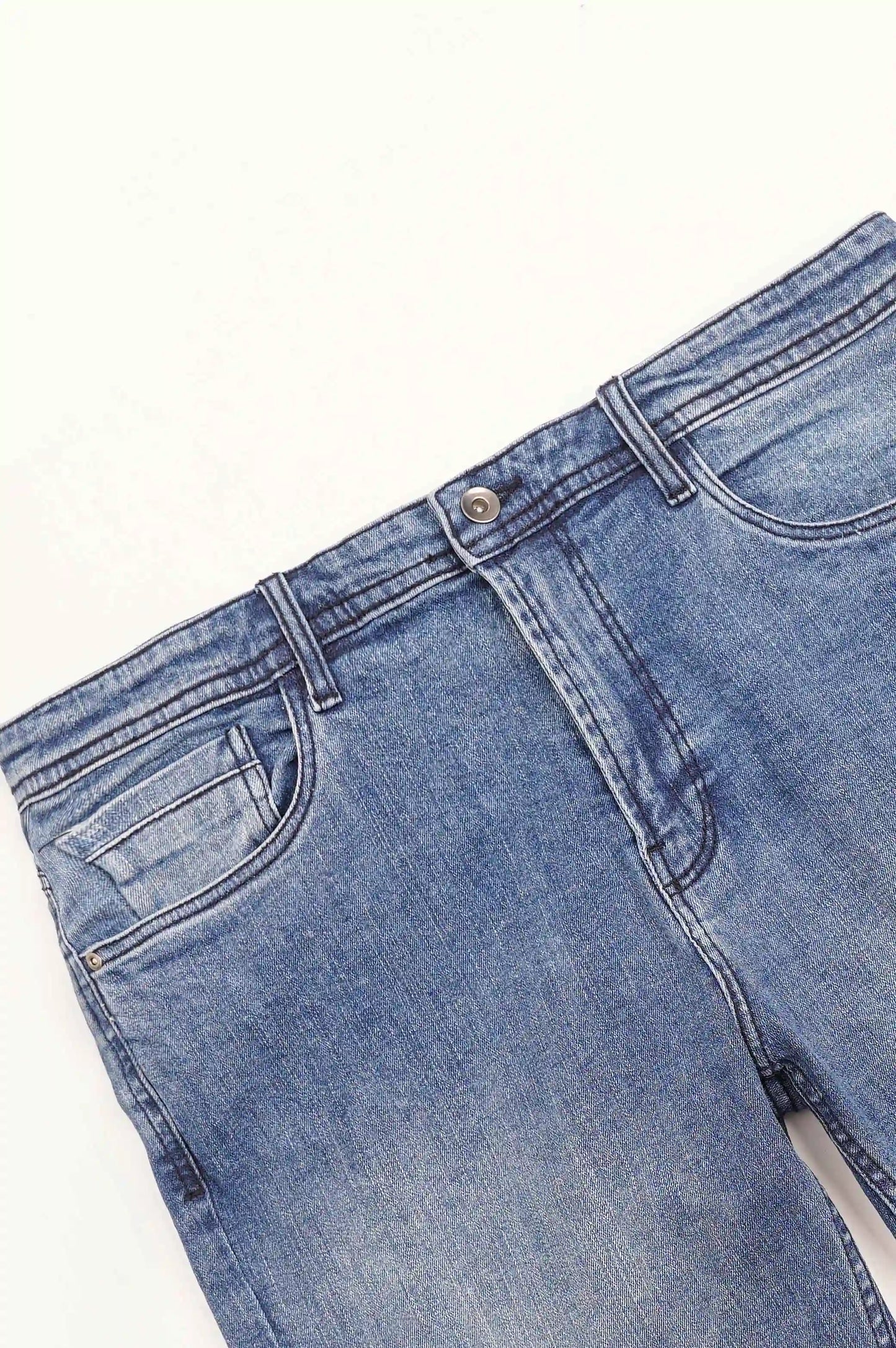 MID BLUE DENIM SHORTS